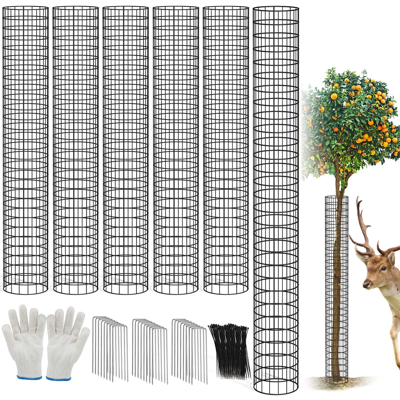 6pcs Tree Guard Protectors,Expandable Tree Trunk Protector,Grow Tubes Around Trunk Bark to Protect Various Size Trees from Weed whackers, Trimmers... 6pcs Tree Guard Protectors,Expandable Tree Trunk Protector,Grow Tubes Around Trunk Bark to Protect Various Size Trees from Weed whackers, Trimmers...