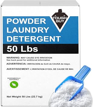 50 LBs - مسحوق منظفات الغسيل ، للاستخدام المنزلي والتجاري ، رائحة الحمضيات ، Low Suds ، صديقة للبيئة - متوافق مع الكفاءة العالية