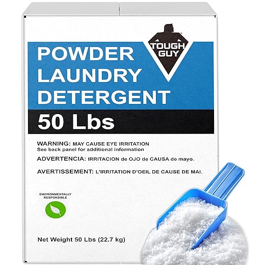 ANF BRANDS Tough Guy 50 LB Box of Citrus Powder Laundry Detergent, White and Scoop