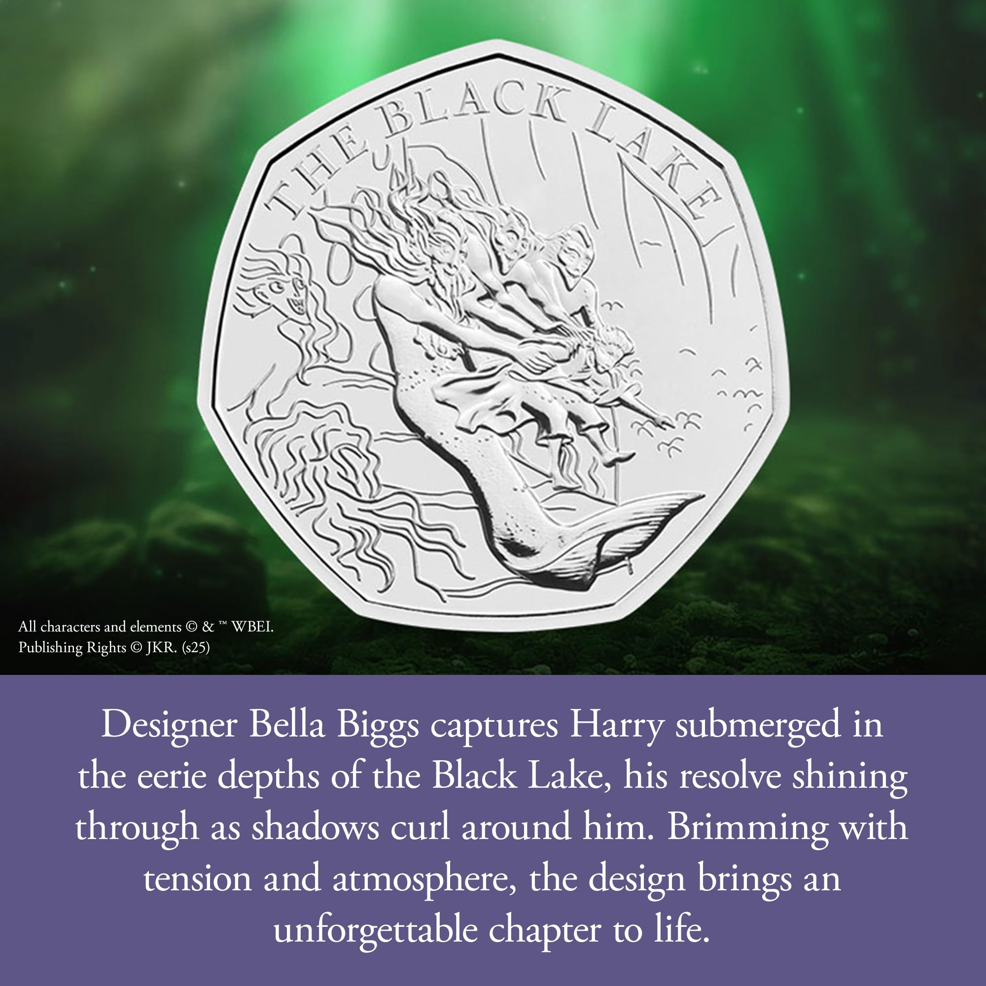The Royal Mint, Harry Potter Black Lake 2024 UK 50p Brilliant Uncirculated Coin - Image 3