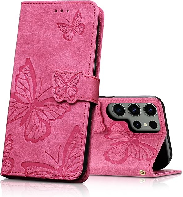 Etui CXTcase do Samsung Galaxy S23 Ultra, skórzane etui z klapką, magnetyczne etui do Samsung Galaxy S23 Ultra, Rosa Rossa
