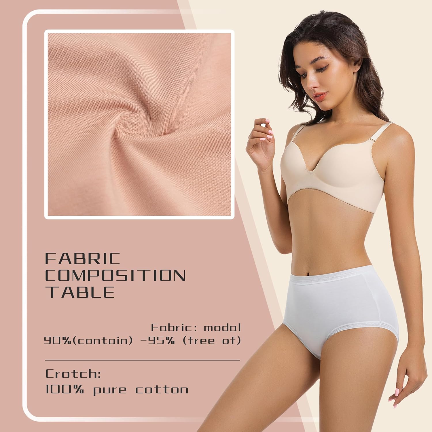 VISSAY Womens Underwear, Moisture-Wicking Briefs, Soft and Breathable Panties, Mid Waist, 4-Pack - Image 2