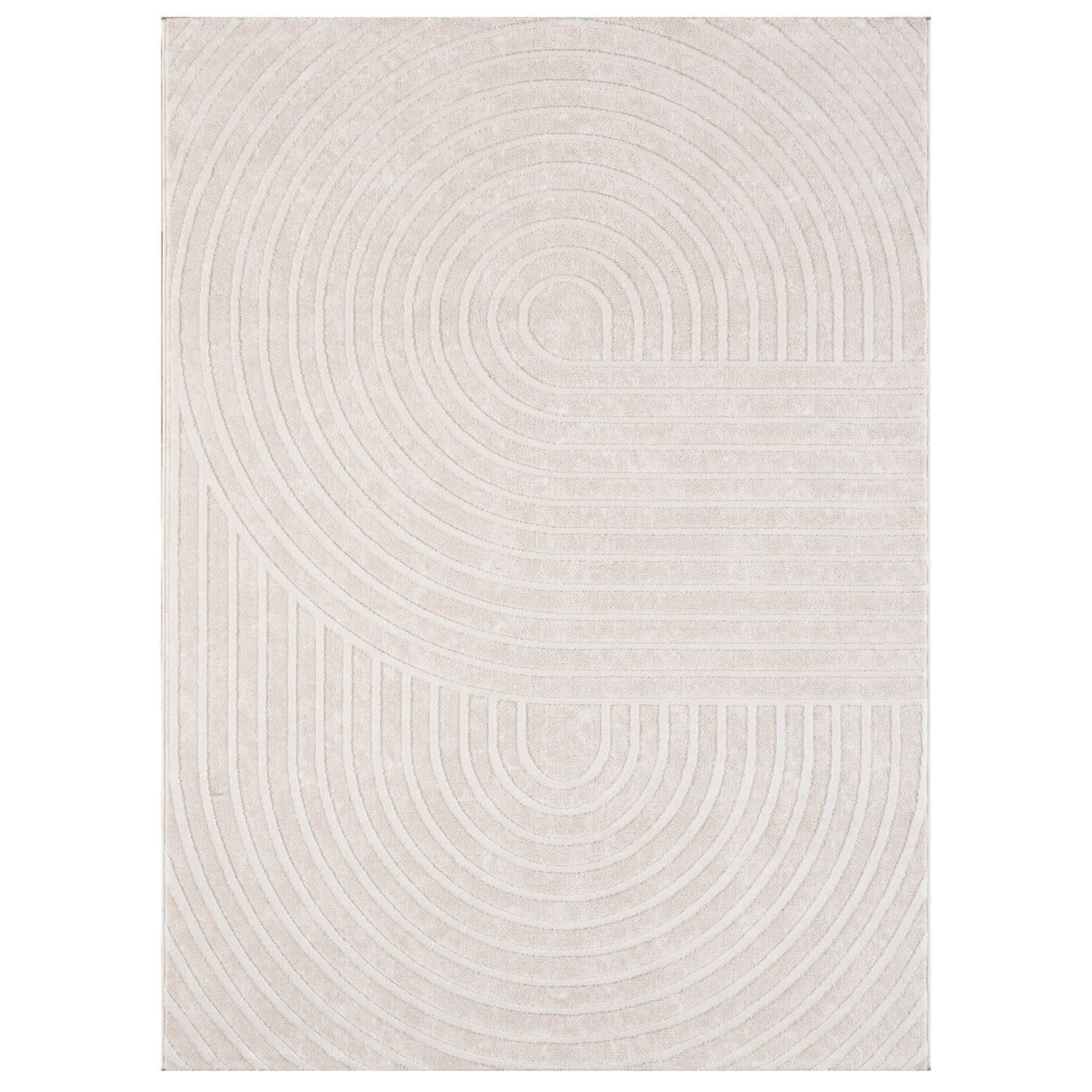 TT Home Tapis Salon Salle À Manger Poil Court Style Boho Scandinave Design Moderne Uni Optique Géométrique Arc-en-Ciel, Dimension:160x220 cm