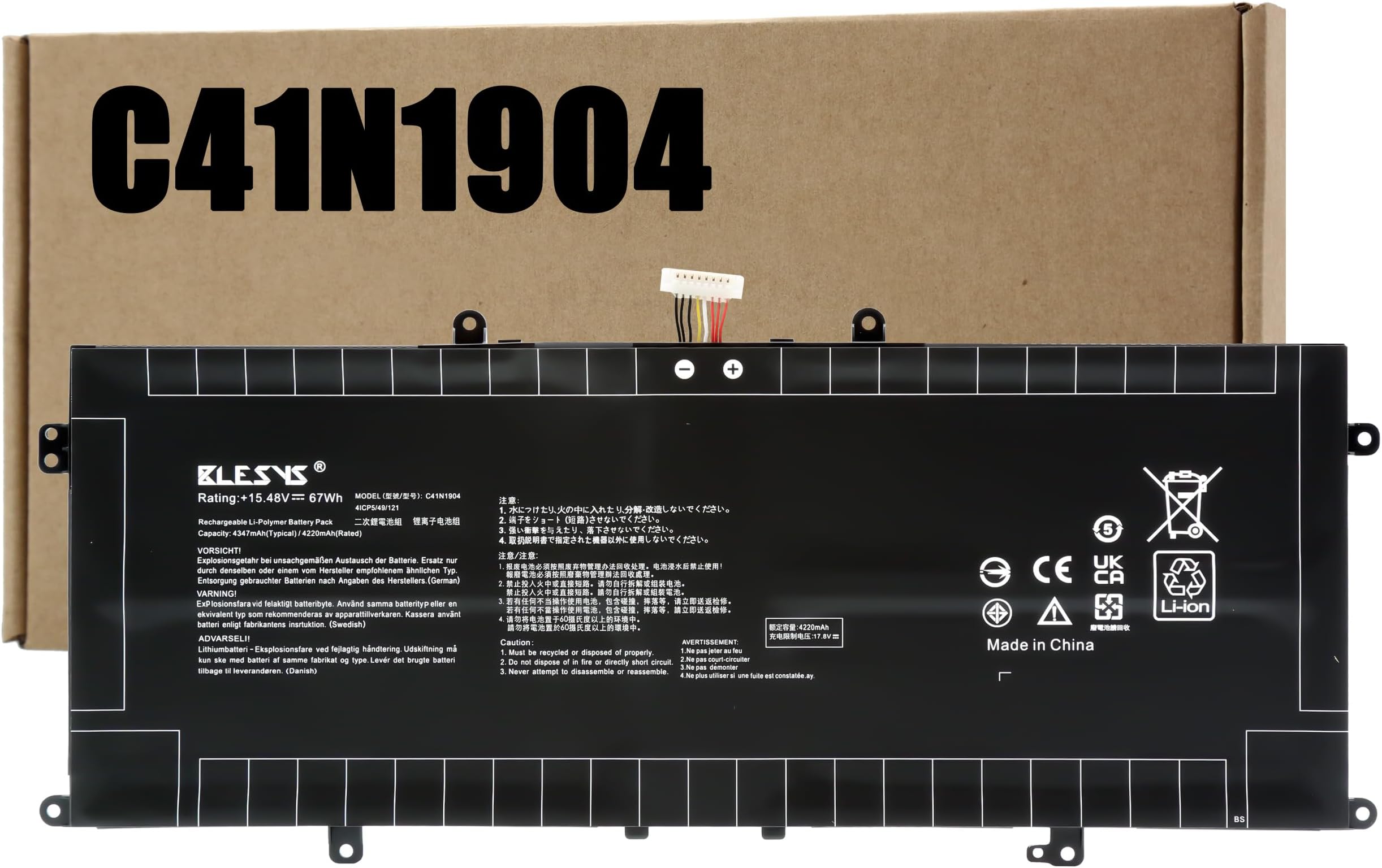 Batterie Neuve C41N1904 Pour Asus Zenbook (UX325JA, UX425JA, UM425IA...) - 15.48V 67Wh