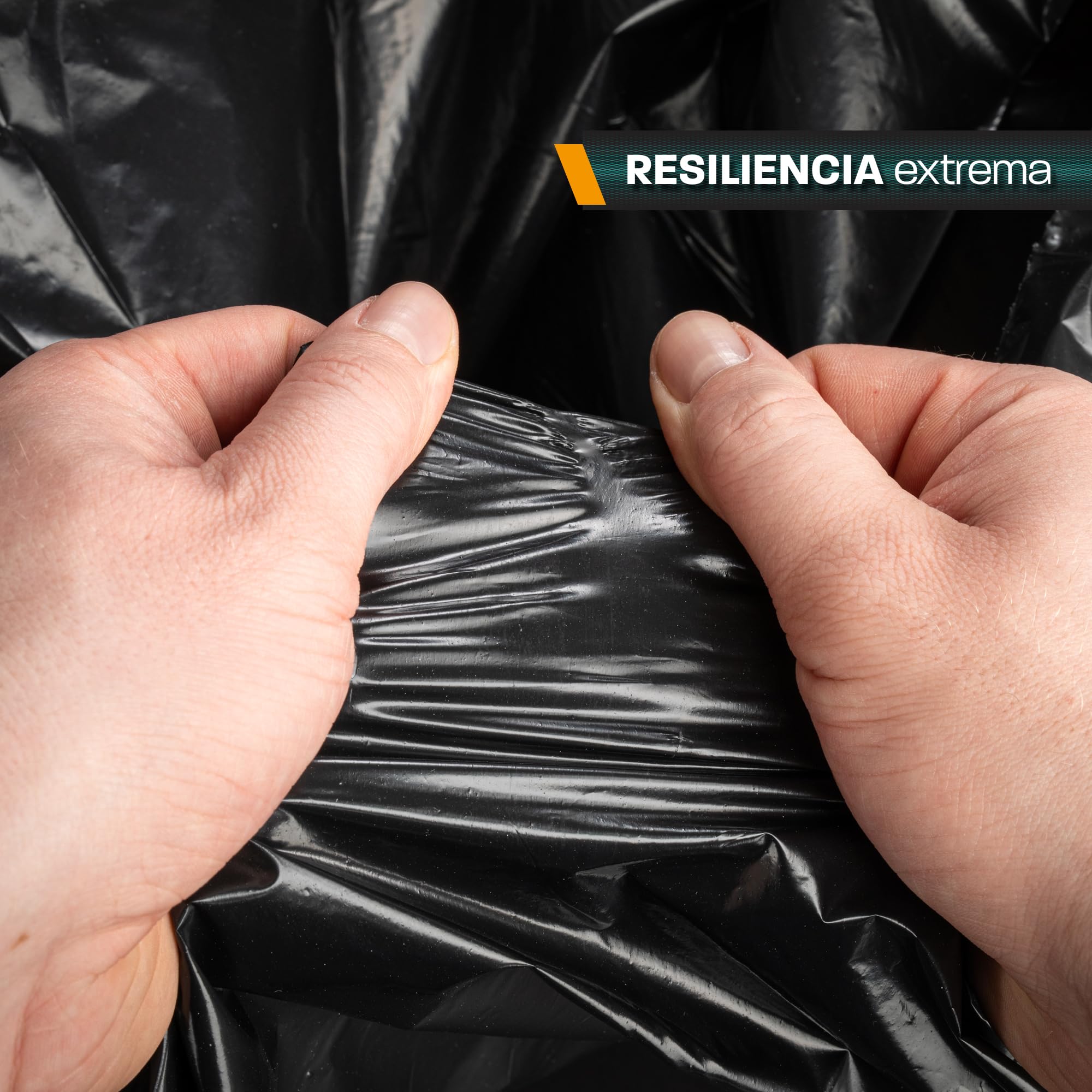 Hinrichs Bolsas de Basura Extrafuertes 240L – Rollo 15 uds – 100x125 cm – Saos para residuos muy resistentes – Plástico reciclado LDPE – Bolsas negras para desechos