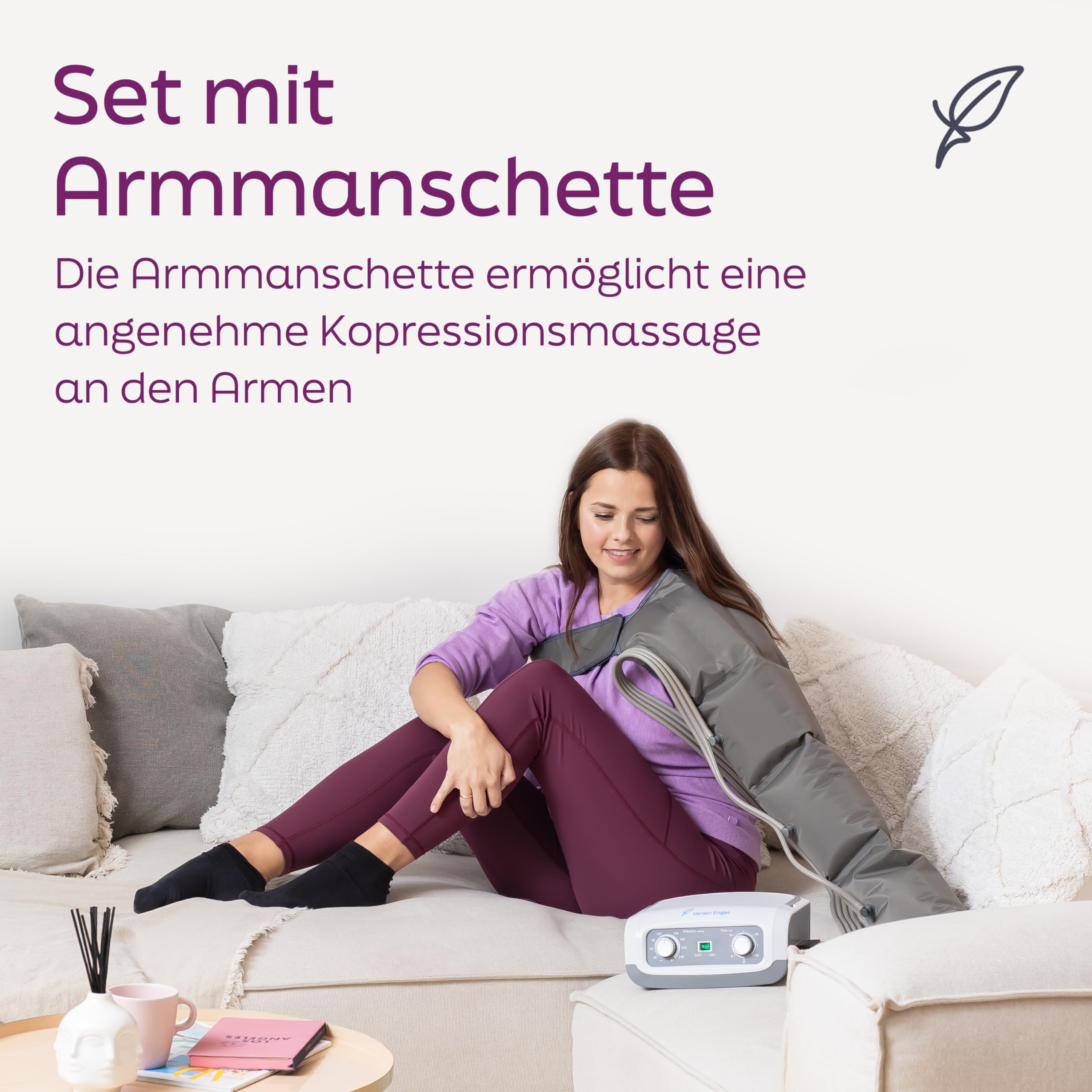 Venen Engel 4 Basic mit Armmanschette 4 Luftkammern 1 Massageprogramm fördert die Durchblutung Arm Massagegerät - Gegen Wassereinlagerungen - ergänzend zur manuellen Lymphdrainage