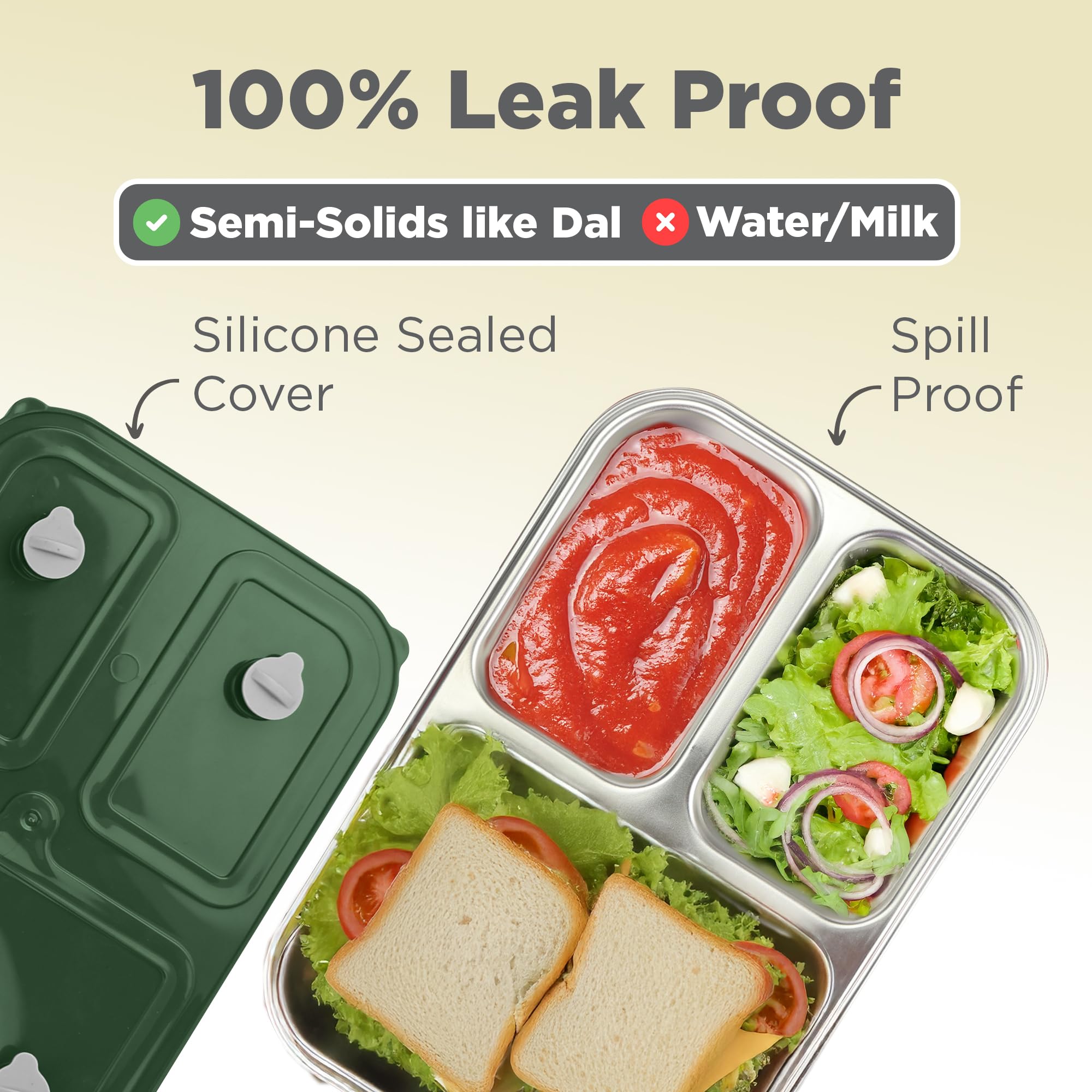 Milton Meal Safe 3 Tiffin Box - Leak-Proof Lunch Box -8