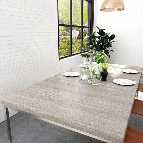 Miniatura 6 de VEELIKE Papel de contacto de madera gris para despegar y pegar de madera, papel tapiz de espiga de 15.7 x 354 pulgadas, papel tapiz extraíble