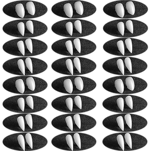 Miniatura 9 de 4 juegos de dientes falsos de resina acrílica de Halloween, dentadura dental de Halloween, dientes falsos superiores e inferiores, dientes de resina