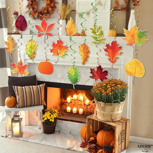 Miniatura 8 de KatchOn, Remolinos de decoración colgantes de otoño, paquete de 30, sin bricolaje, decoración de fiesta de Acción de Gracias, decoraciones de otoño