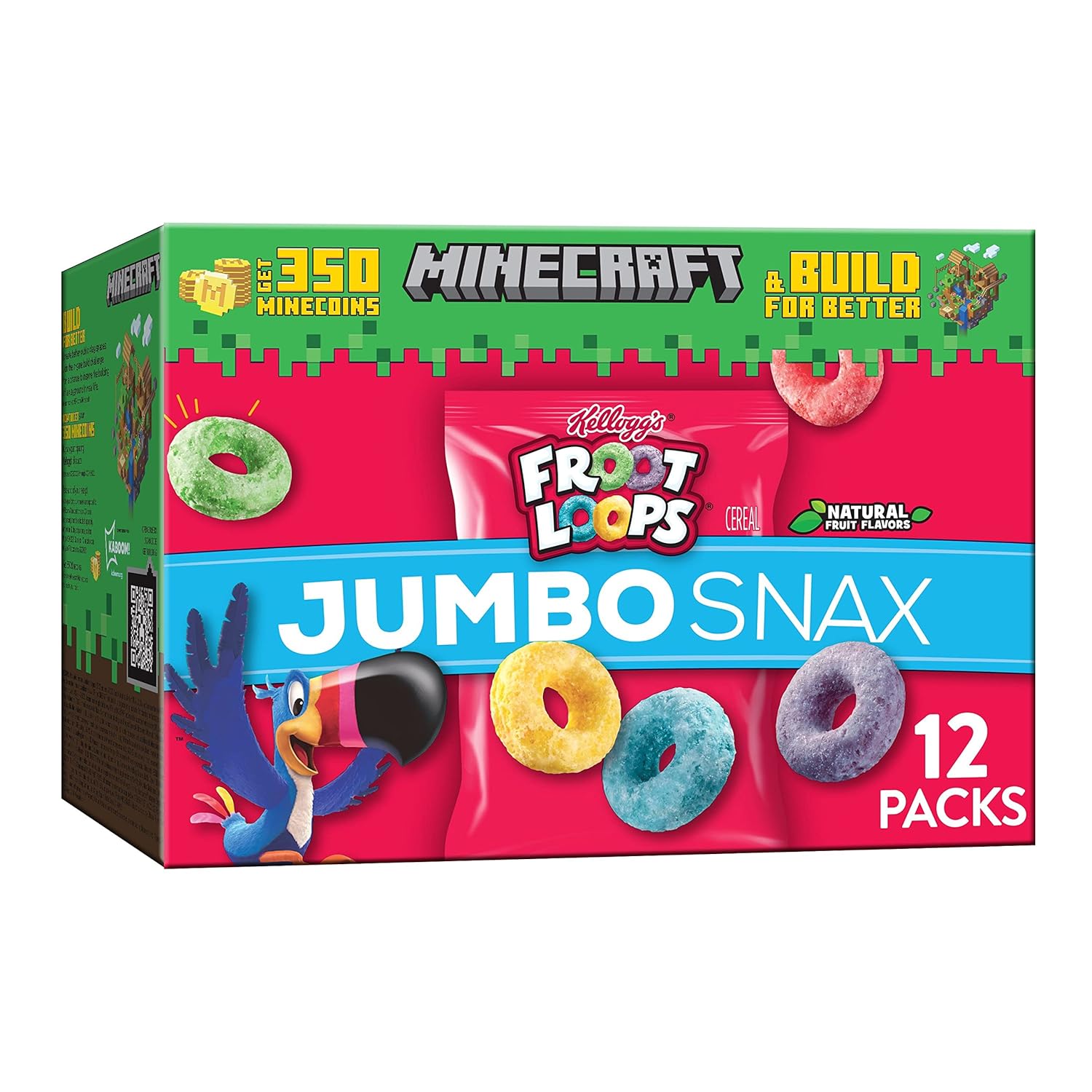 Buy Kellogg’s Froot Loops Jumbo Snax Cereal Snacks, Kids Snacks, Fruit