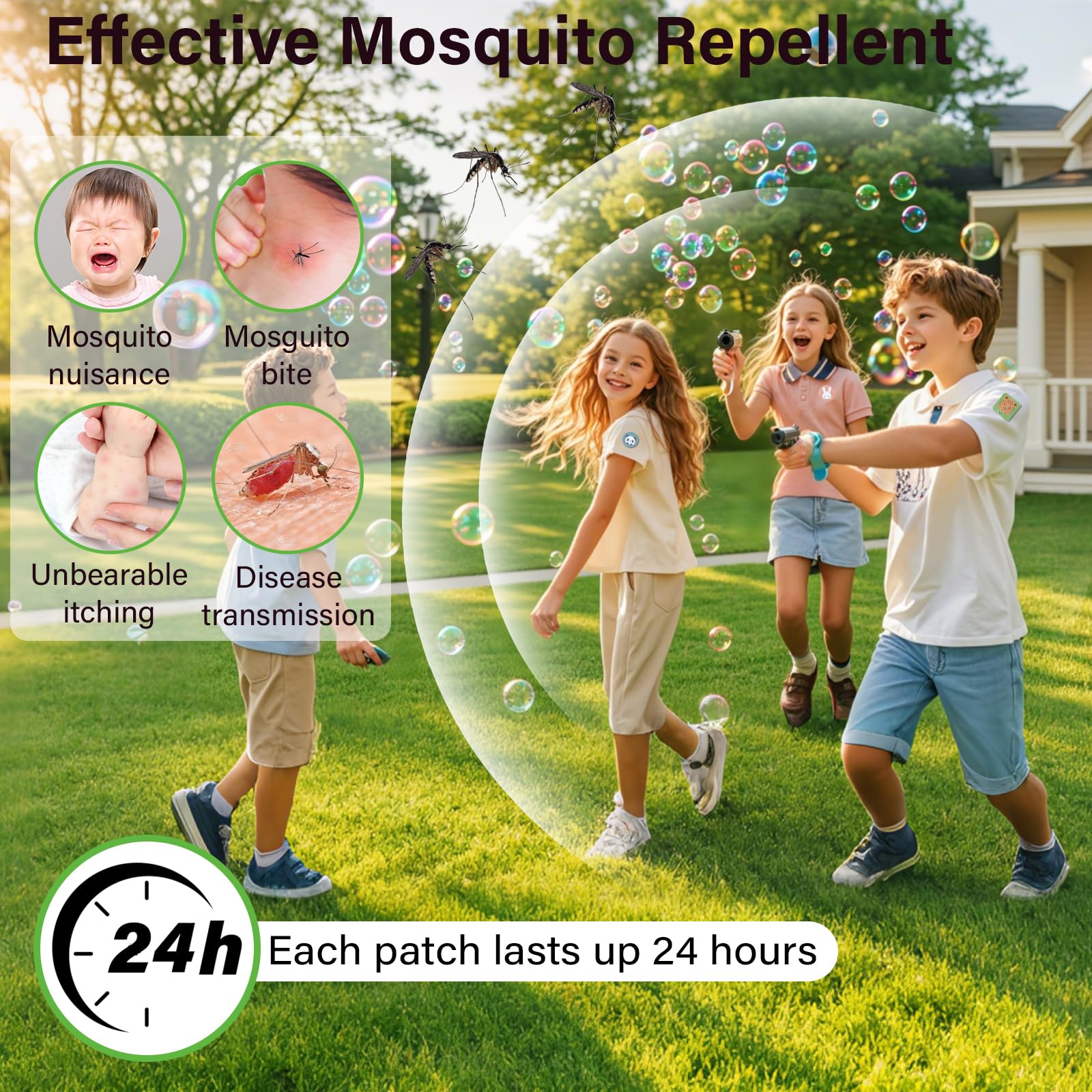 120 Pezzi Cerotti Antizanzare Bambini, Adesivi Per Zanzare Repellente, Anti Zanzare Patches Cerotti Autoadesivi Naturale Repellente per Bambini