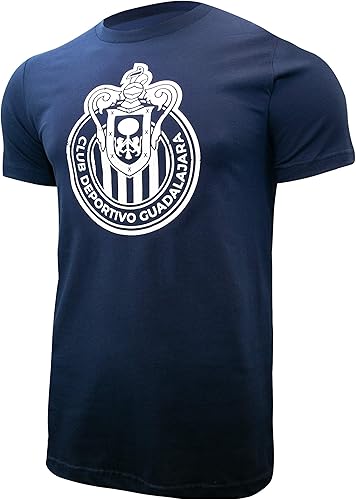 Icon Sports Club Deportivo Guadalajara - Camiseta oficial de algodón de manga corta para hombre, Chivas World Soccer Football Club, camiseta