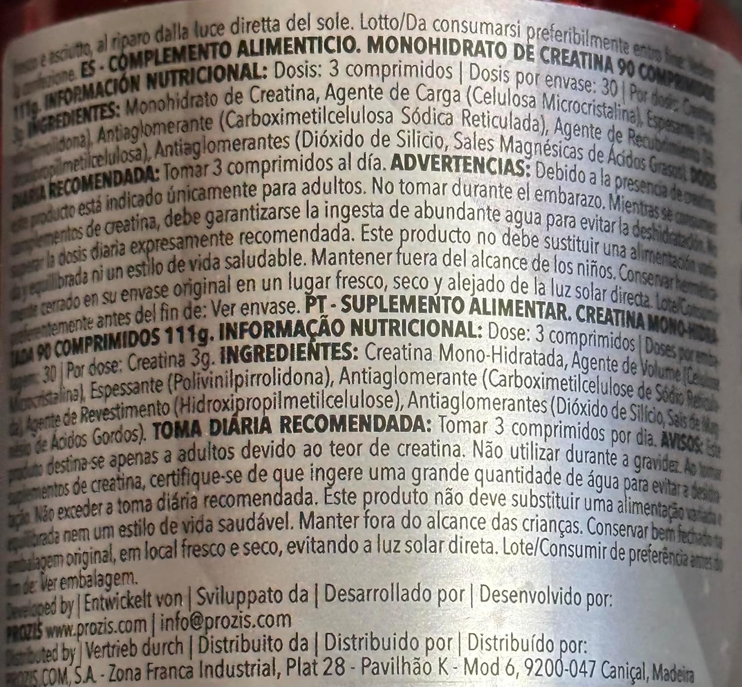 Prozìs Creatine Monohydrate - Creatina Monoidrato 600 gr - multi gusti (600 gr, limone)