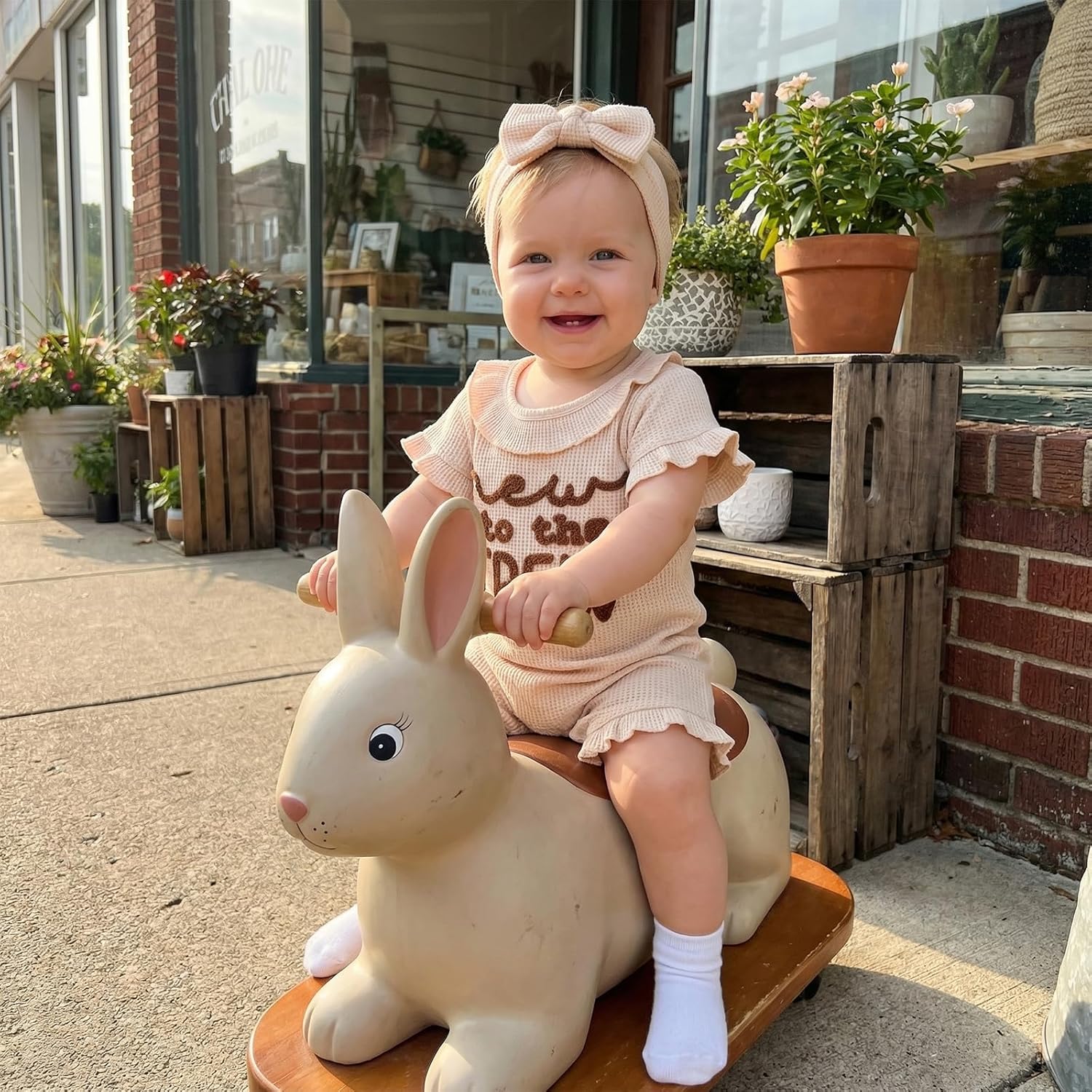 allshope Newborn Baby Girl Summer Outfit Romper Daddy Girl Embroidery Ruffle Collar Jumpsuit Cute Infant Waffle Clothes - Image 3