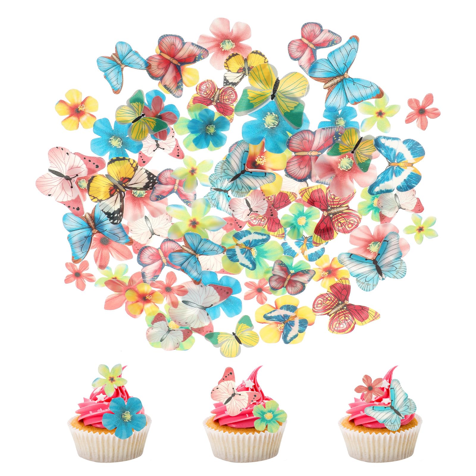 Set Of 34 Pack Purple Gold Cupcake Toppers Mixed Size&Colour 3D...
