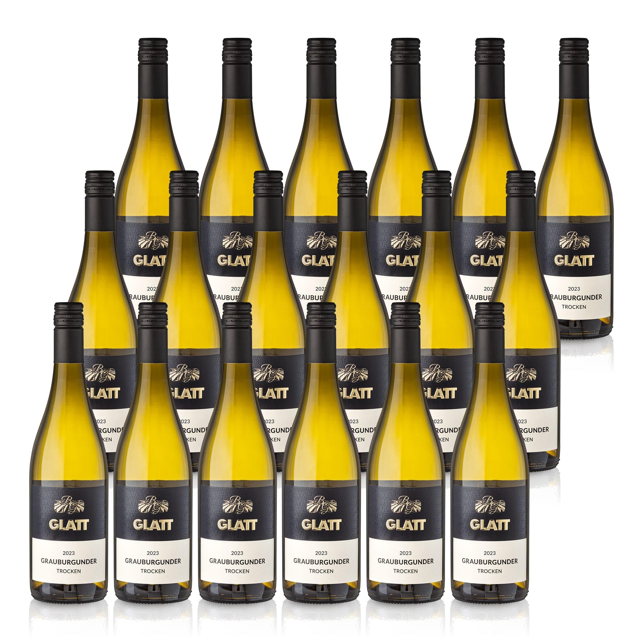 GLATT Grauburgunder trocken 2023 | Qualit tswein vom Kaiserstuhl/Baden, Deutschland | Leicht & Fruchtig im Geschmack | Weißwein aus der Pinot Gris-Traube (18x0,75l)
