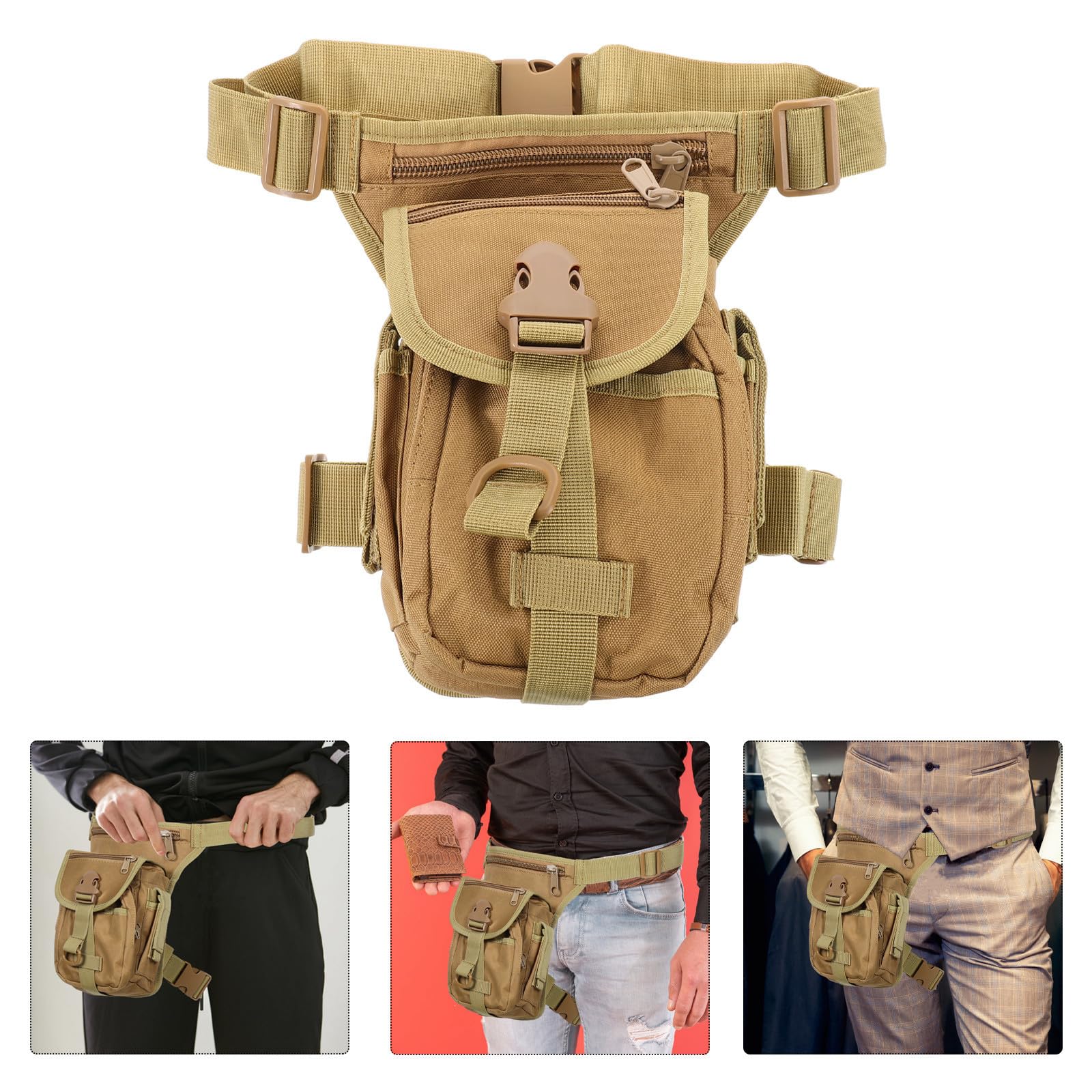 TOYANDONA Borsa da Gamba per Motocicletta Resistente Oxford e Poliestere con Cinghie Regolabili, Marsupio da Gamba per Escursionismo e Sport All'aperto