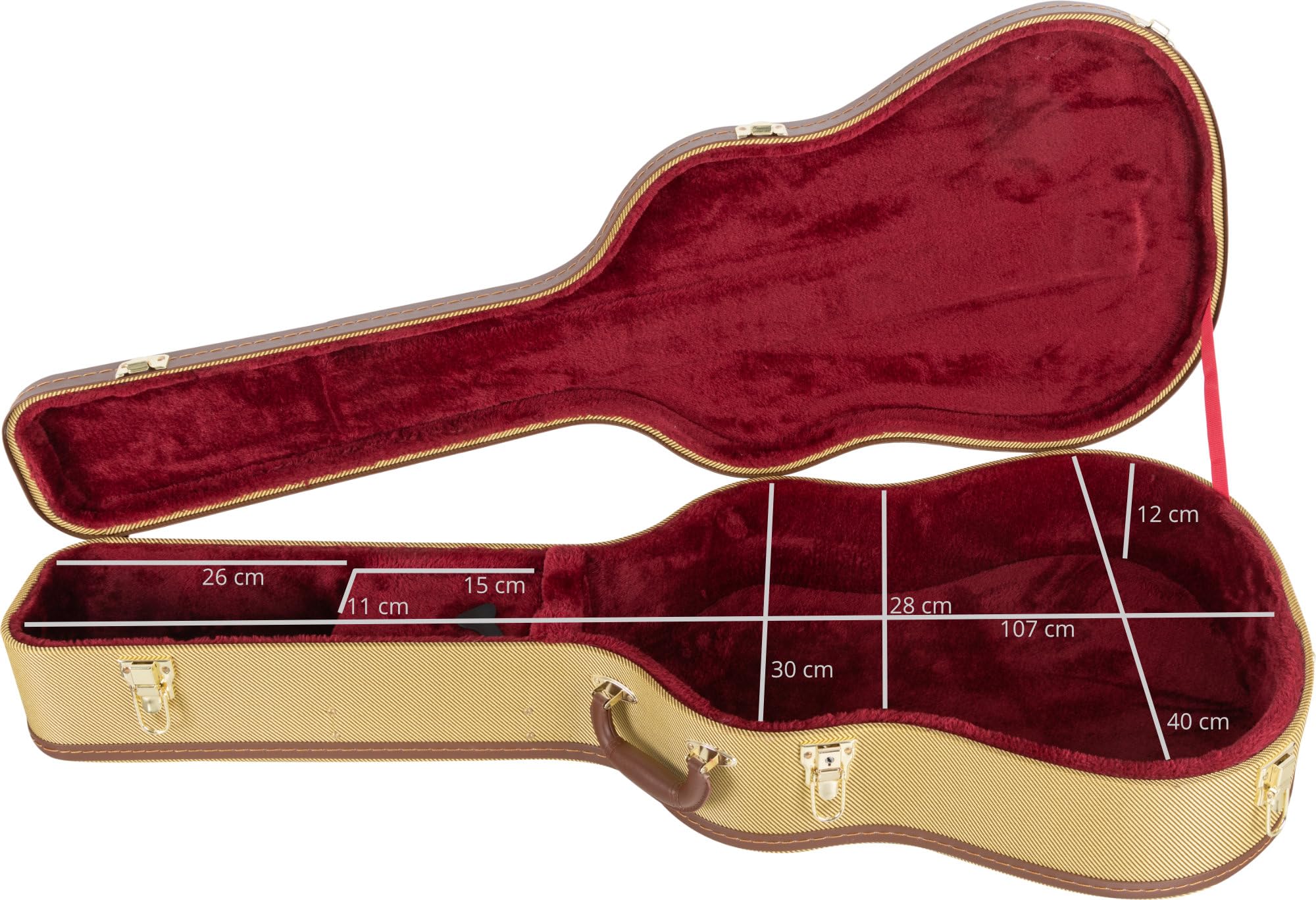 Shaman Chitarra Western Custodia Hardcase Tweed - Custodia rigida robusta per chitarre dreadnought in elegante look retrò