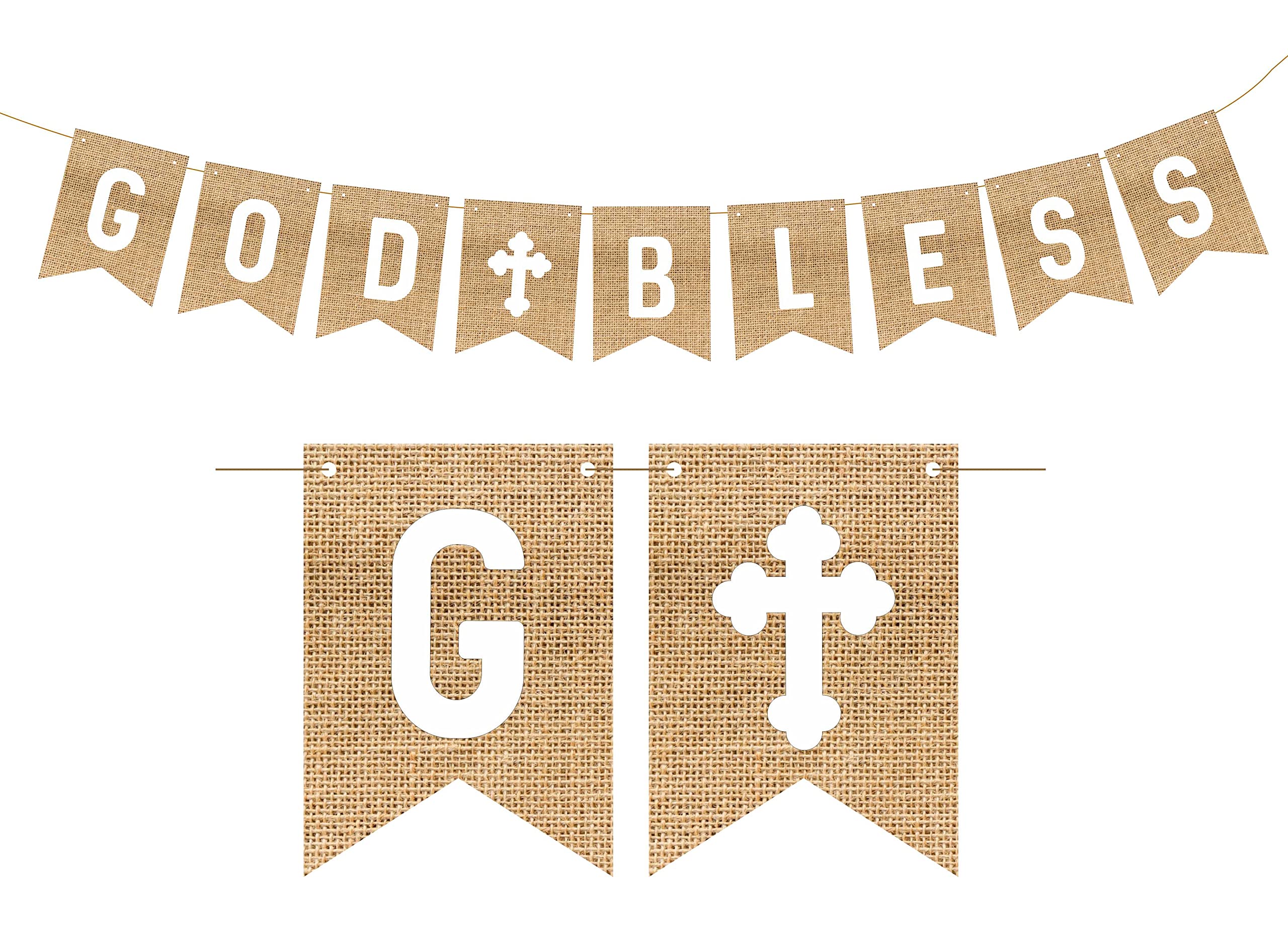 Burlap Happy Birthday Banner - Rustic Party Decor -6