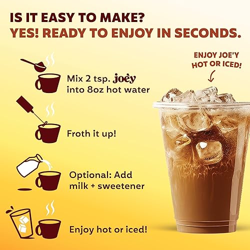 Miniatura 6 de Joey - La alternativa original del café 18 porciones - Café superalimento de hongos y adaptógeno, orgánico, vegano, sin OMG, sin gluten, kosher,