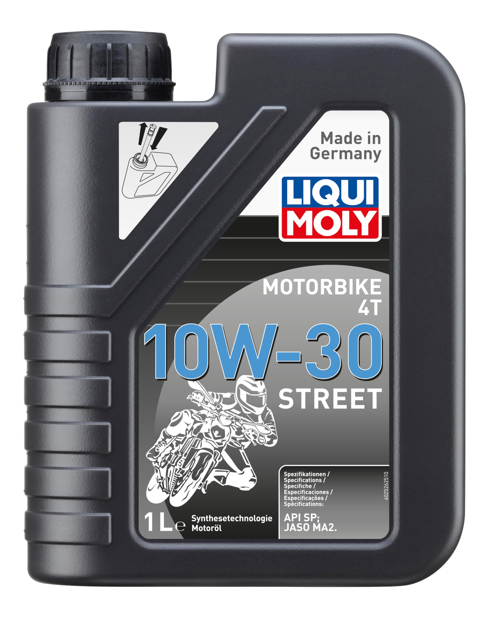 LIQUI MOLY Motorbike 4T 10W-30 Street | 1 L | Motorrad Synthesetechnologie Motoröl | Art.-Nr.: 2526, farblos