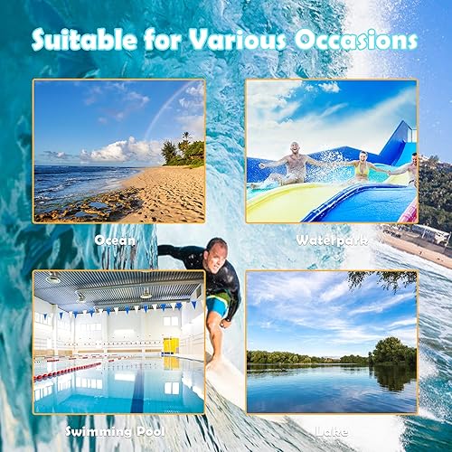 Miniatura 6 de GYMAX Boogie Boards para playa, 33"37"41" bodyboard súper ligero con fondo liso de polietileno de alta densidad y correa de muñeca premium,