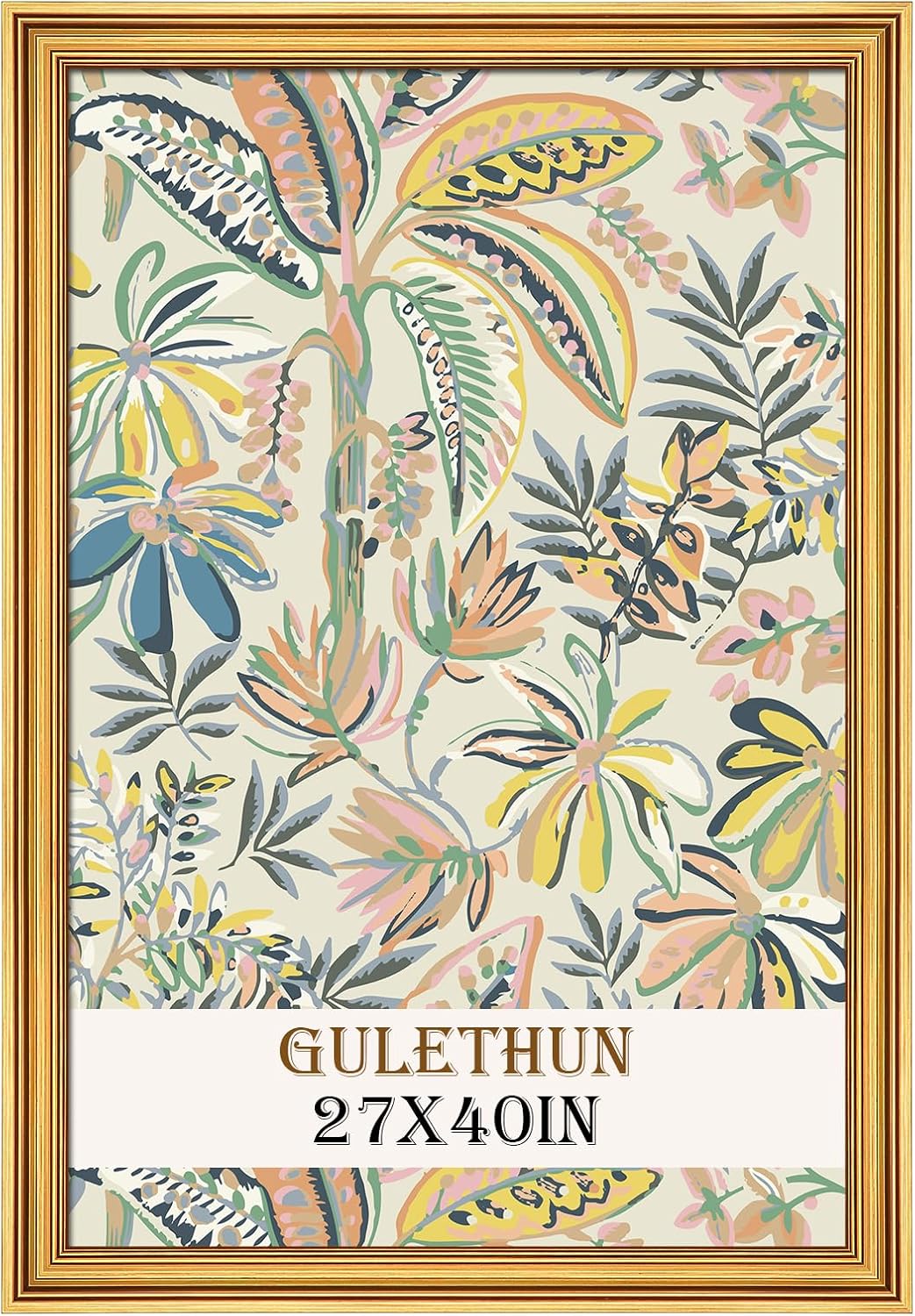 GULETHUN 27x40 Frame, Transitional Modern Design Picture Frames, 27 by 40 Rustic Poster Frame for Home Decor, Gold Vintage Photo Frame, Horizontal or Vertical Display, Choose Size & Color Gold 27x40in