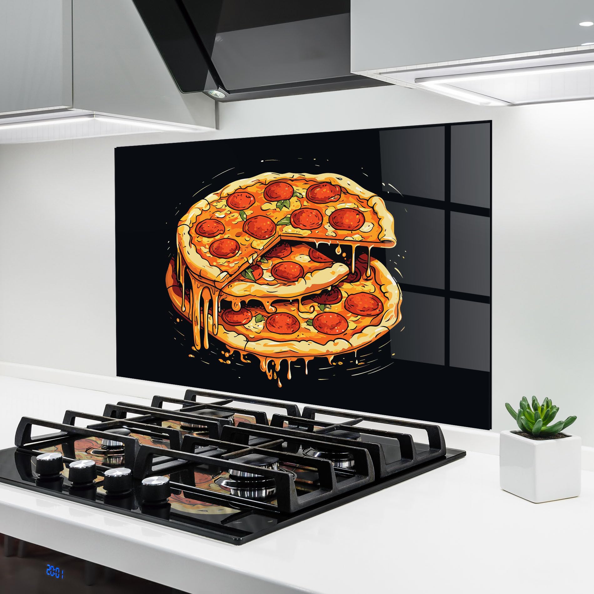 Crédence de cuisine en verre 60x100 cm ARTHUB revêtement mural étanche et plaque de protection