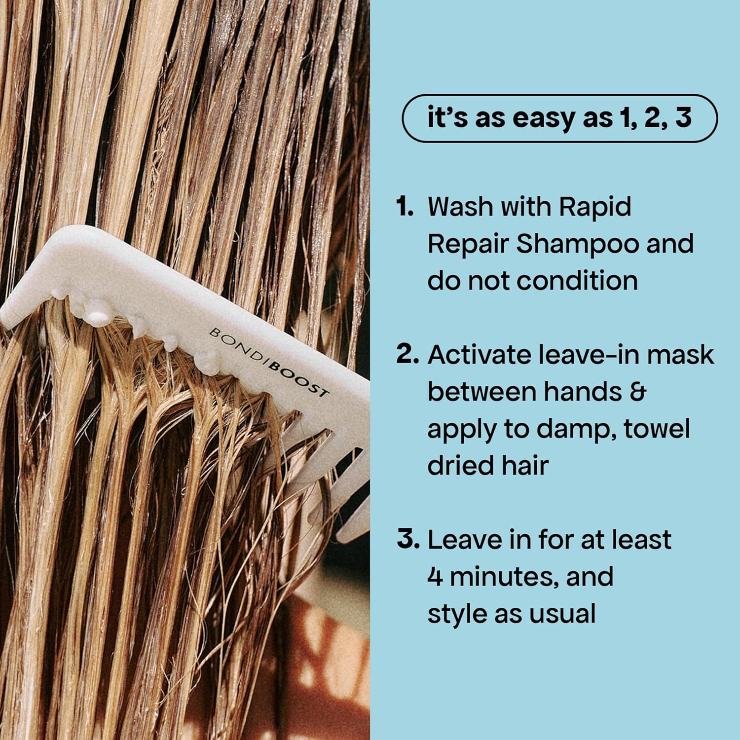 BONDIBOOST Rapid Repair Bond Builder + Leave-In Hair Treatment for Dry Damaged Hair [3.38 fl oz], Strengthens & Restores + Advanced Hair Repair Solution for Healthier & Shinier Results - Image 5