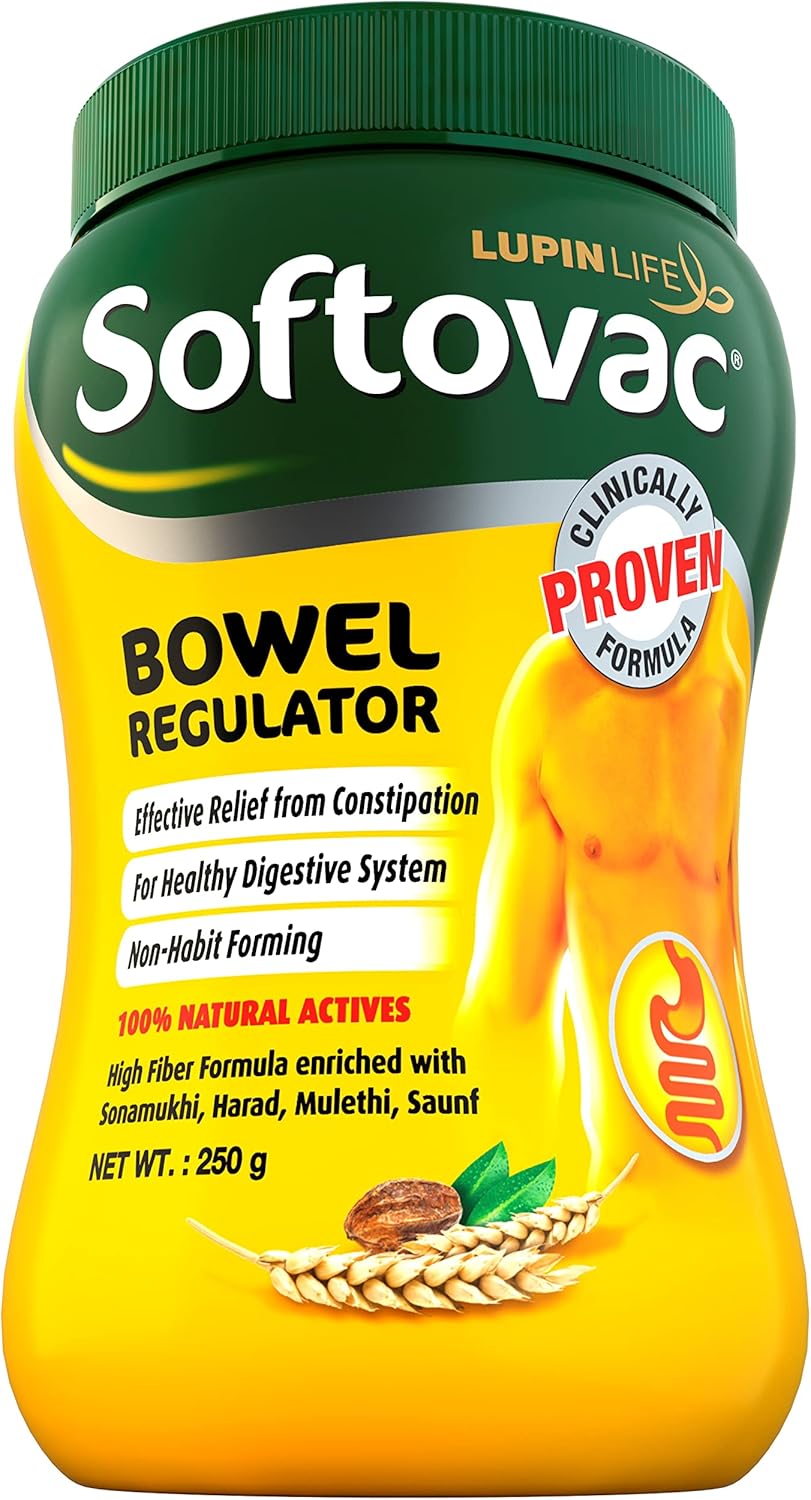 Softovac Gut Reducer 250g - 100% Natural Active Ingredients: High Fibre Formula Enriched with Sonamukhi, Harad, Mulethi, Sauna etc