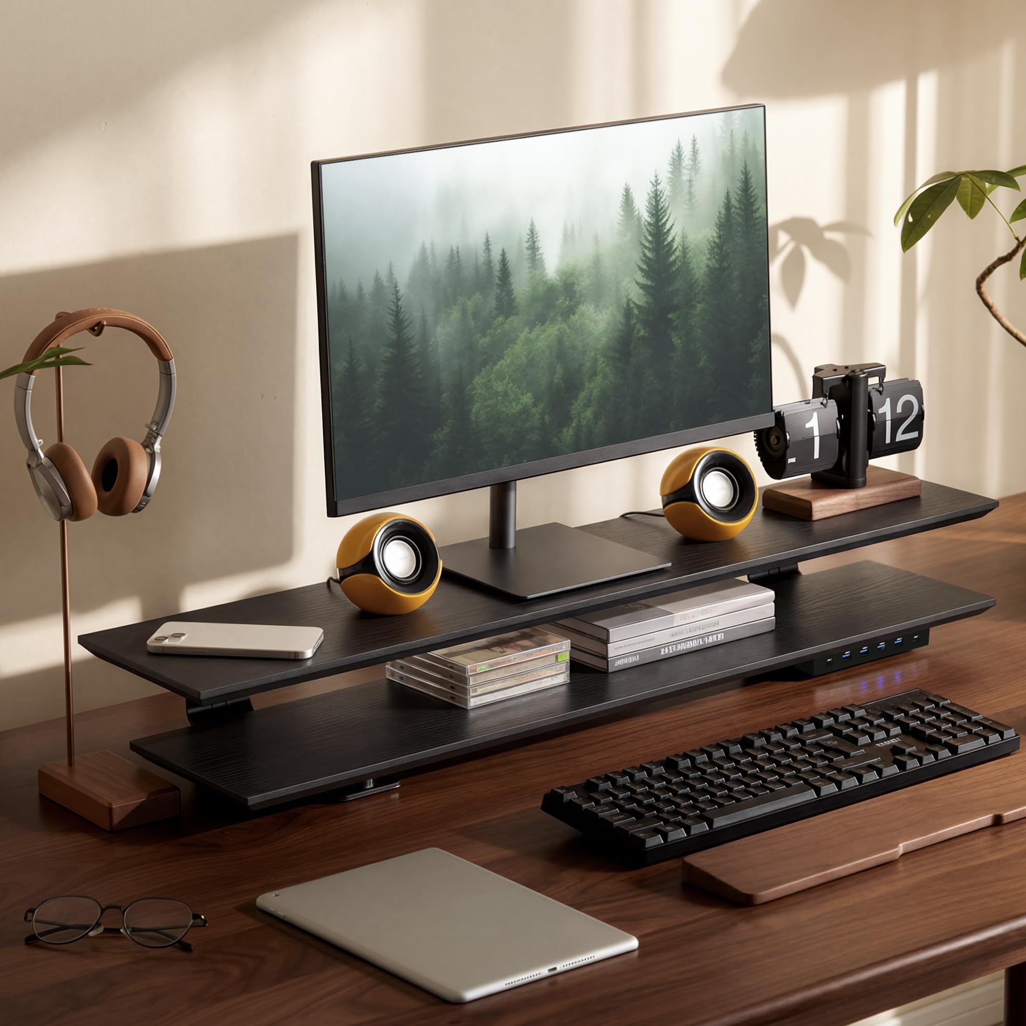 Photo 1 of Furnny Dual Monitor Stand Riser - Black