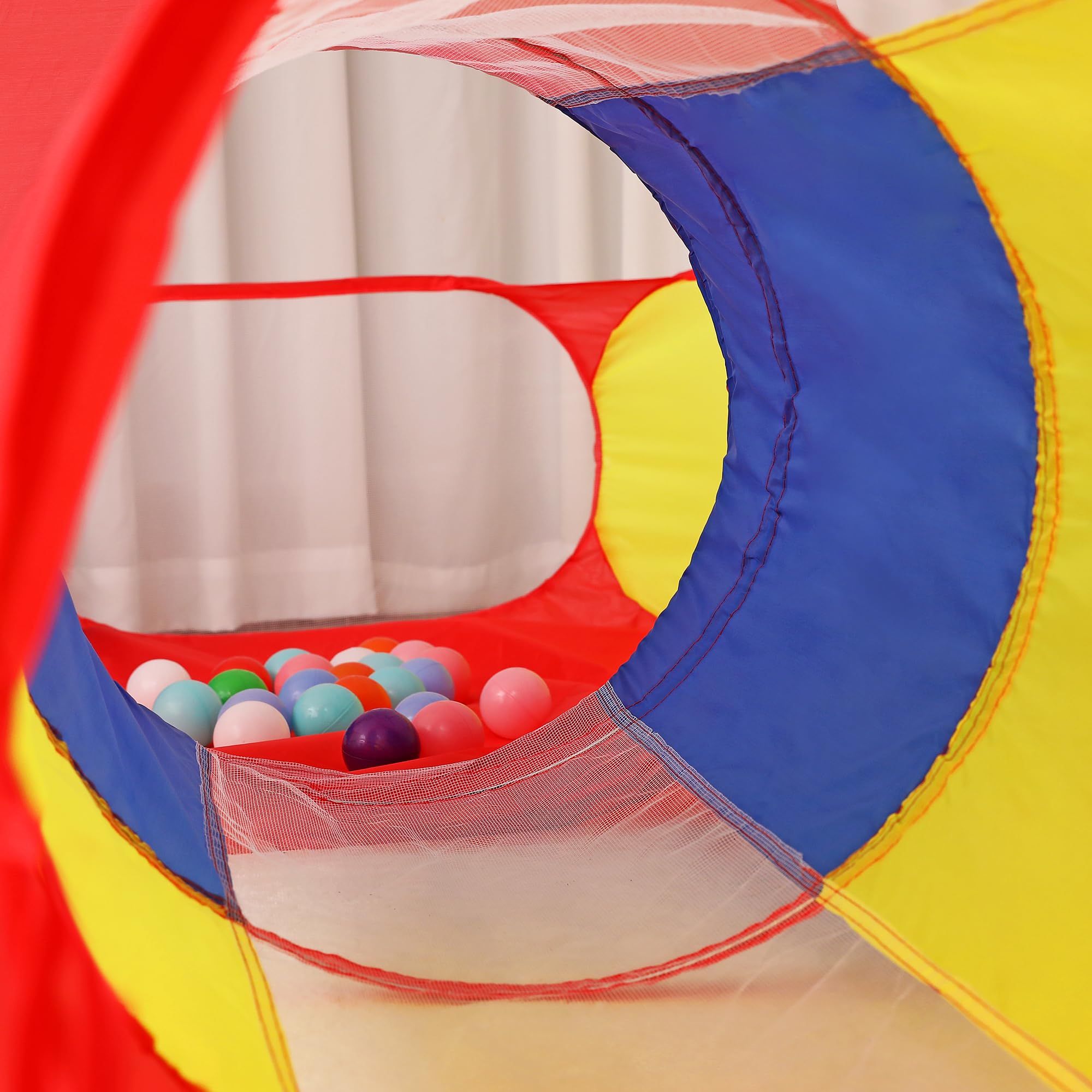 Tienda de campaña desplegable de 3 piezas, túnel de gateo, pozo de pelotas | Incluye estuche de transporte, casa de juegos interior para bebés, niños pequeños y niñas, 47 pulgadas de 3