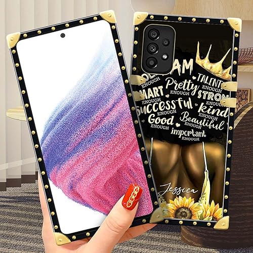 Miniatura 5 de CARLOCA Funda compatible con Samsung Galaxy A53 5G, diseño de girasol, negro, dorado, de lujo, suave TPU duro, a prueba de golpes, protector para