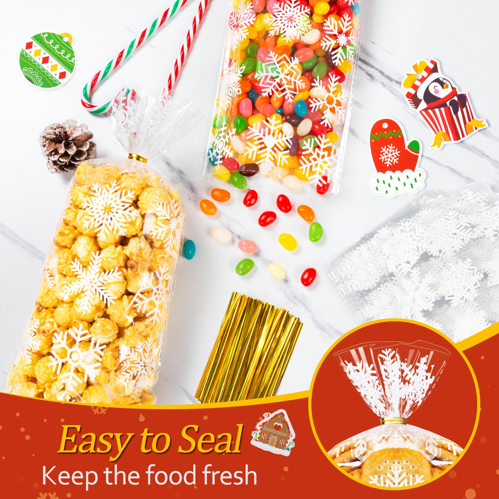 Lot De 50 Sacs En Cellophane Transparent Motif étoile Pour Bonbons Et Biscuits - Emballage Cadeau Noël Ou Anniversaire (30,5 X 20,3 Cm