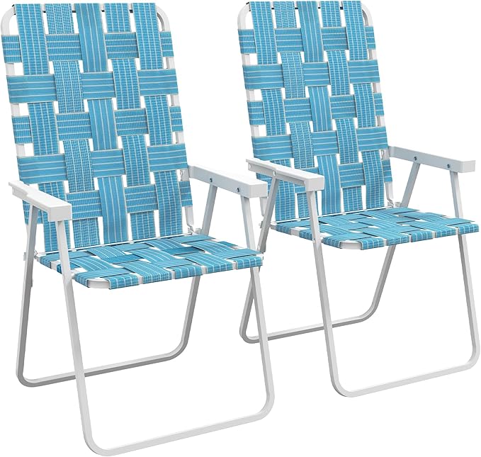 Outsunny Set of 2 Patio Folding Chairs, Classic Outdoor