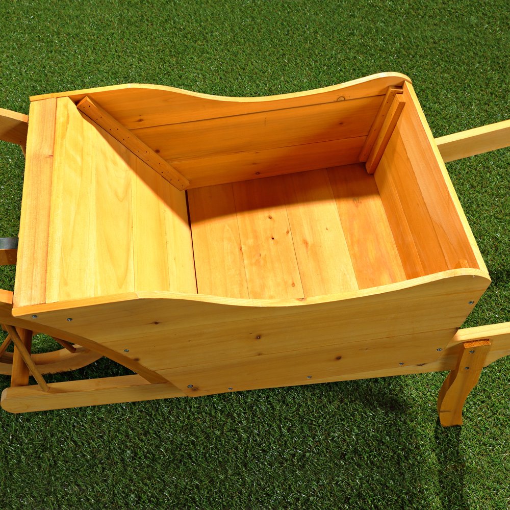 Jardin EDV-PRO Brouette/Diable en bois Fleurs 129 cm × 45 cm × 43 cm (L x l x h)
