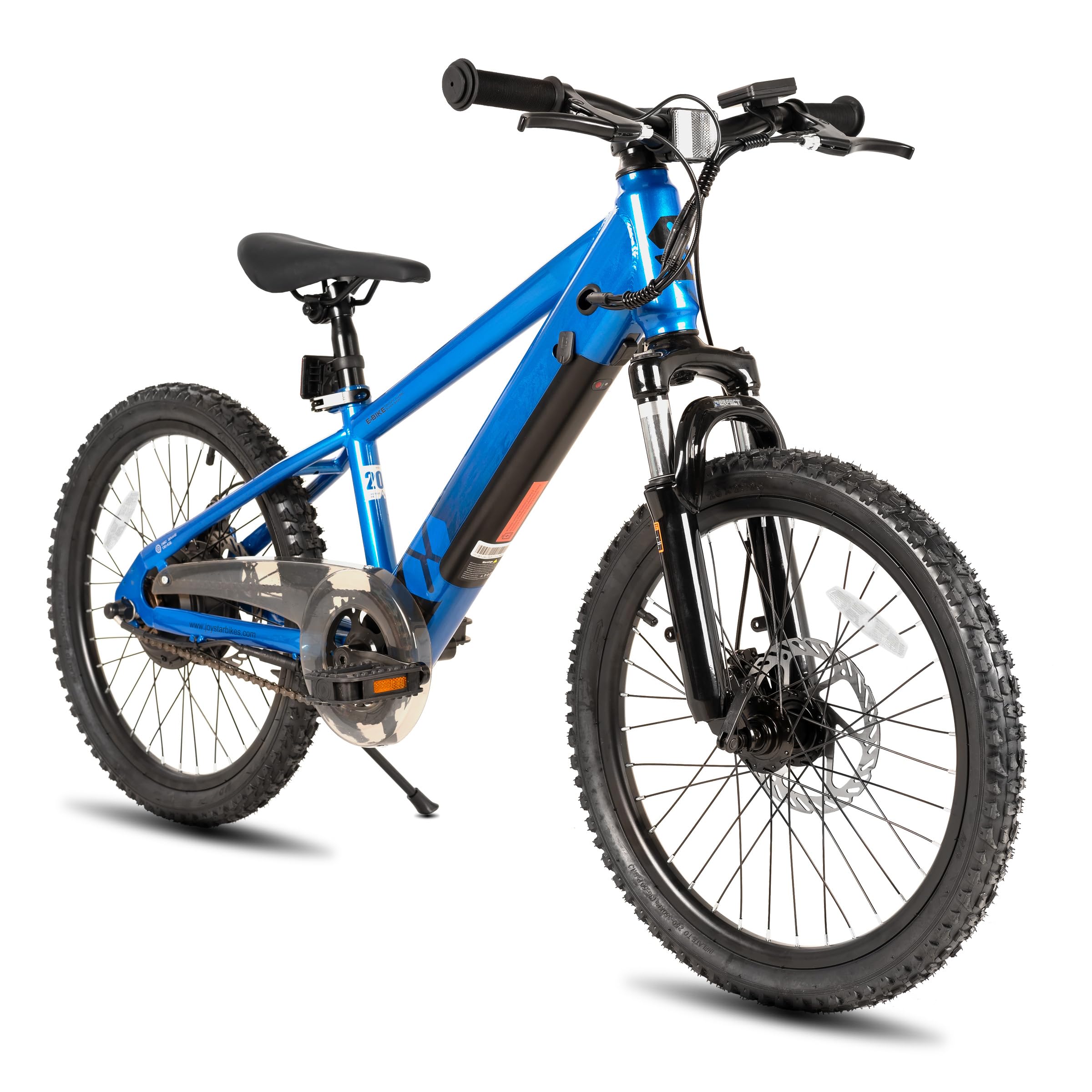 JOYSTAR 20 Inch Electric Bike for Kids Teens 7+ with 250W Brushless Motor, 15 Miles 15MPH Electric Mountain Bicycle with Removable Battery, Children Ebikes with Dual Disc Brakes, Blue