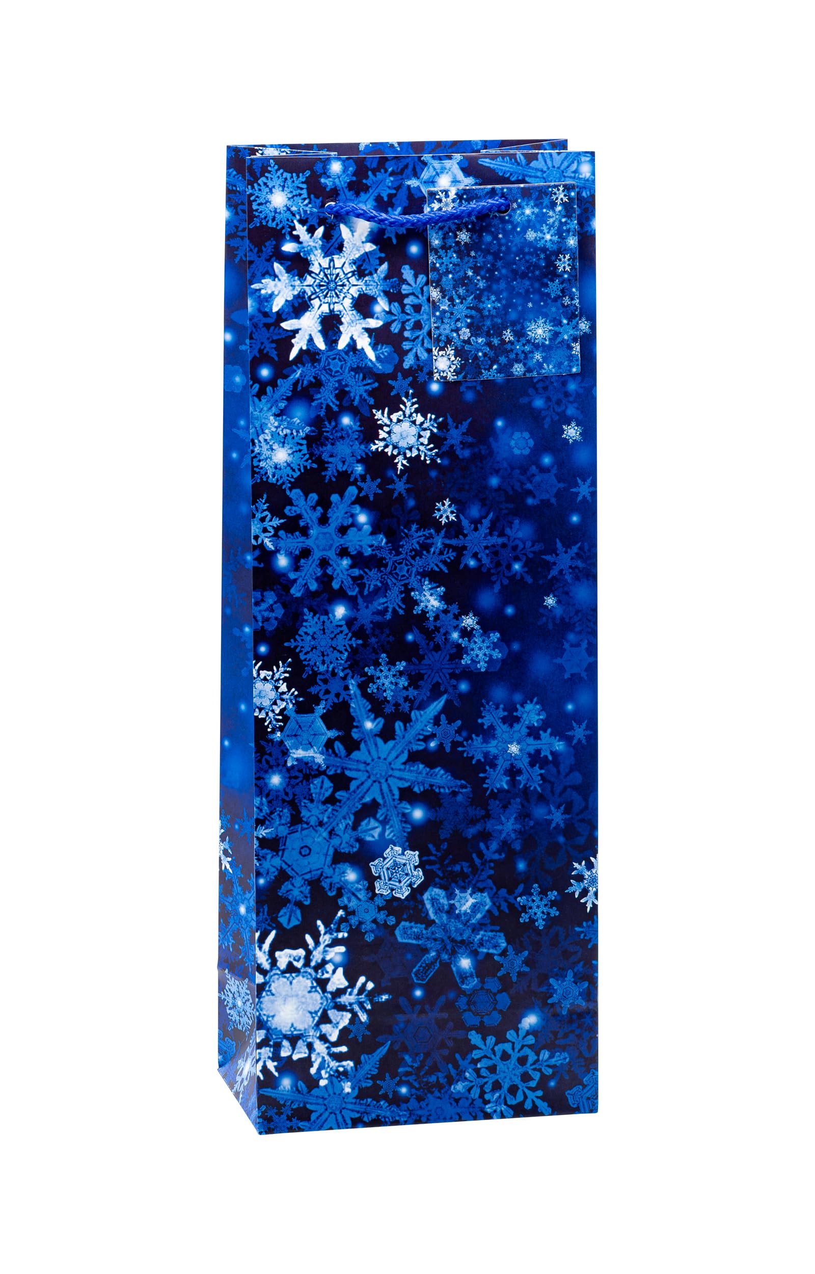 12 Wein-Geschenktüten Aus Papier - Blau/weiß, Robust Mit Hanfgriffen, Für Wein, Whisky, Champagner (9,5x12x38 Cm)