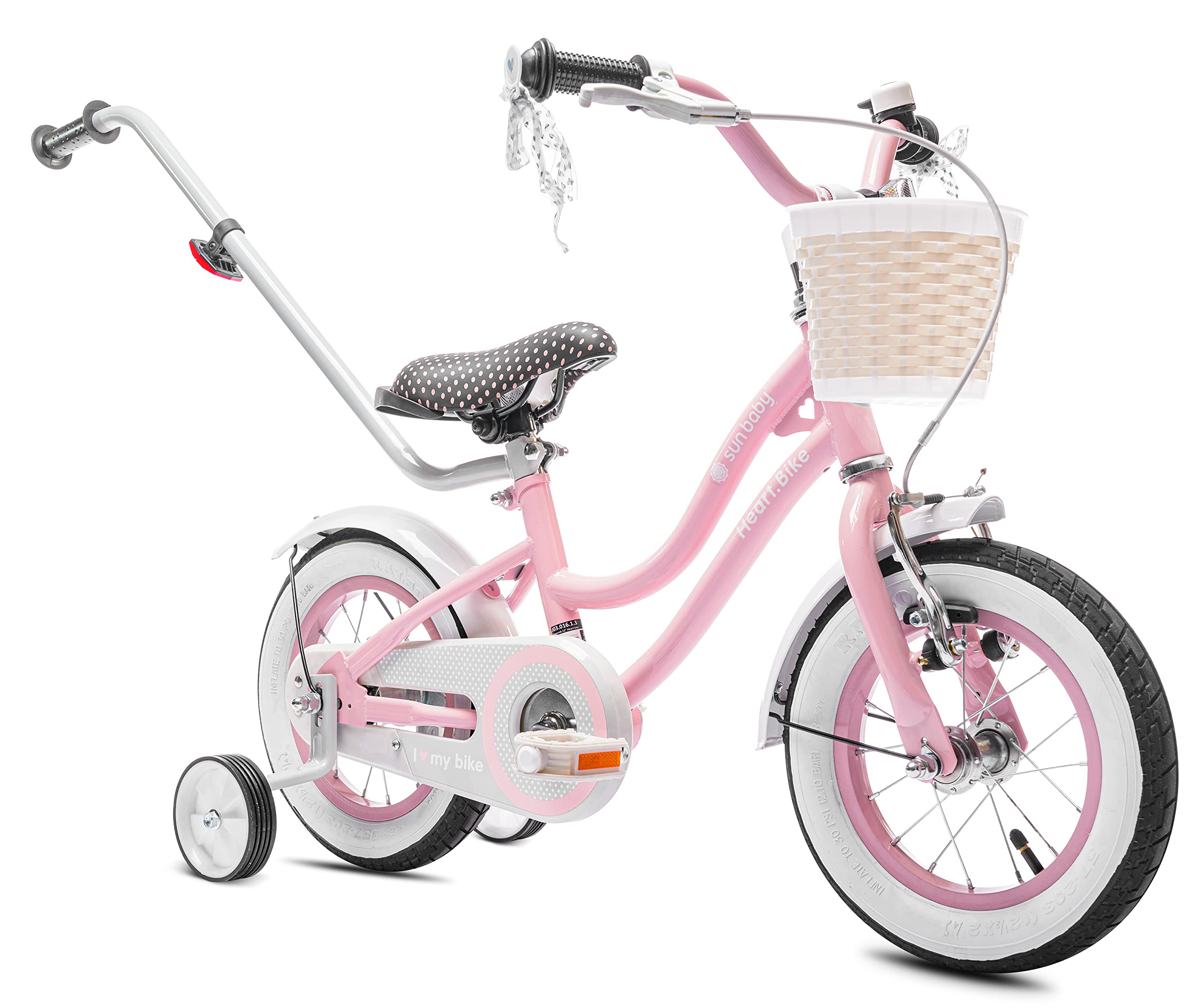 sun baby Bicicleta para niñas Heart Bike, tamaño de Rueda 12 14 16 Pulgadas, con Barra de Empuje Desmontable, Bicicleta Infantil para niñas de 2 a 6 años — view 26