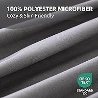 Vista 5 de Whitney Home Textile Juego de Funda de Edredón Gris Oscuro Tamaño Twin - 2 Piezas de Lujo Suave Refrescante Funda de Edredón con Cierre