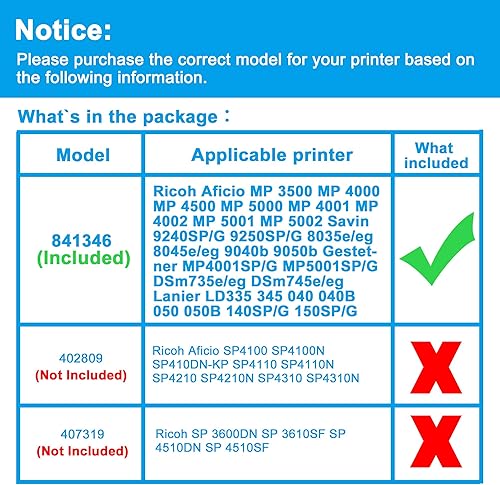 Miniatura 2 de LCL MP 4500 Cartucho de tóner de alto rendimiento para Ricoh 841346 MP4500 para impresora Aficio MP 3500 4000 4001 4002 4500 5000 5001 5002 (negro,