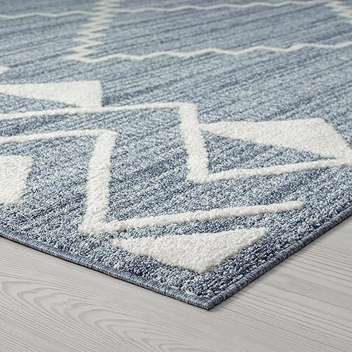 Miniatura 7 de Tayse Nia Blue - Alfombra de área de 5 x 7, 5 x 7, alfombras de interior para sala de estar, comedor, alfombra de dormitorio, alfombra de cocina,