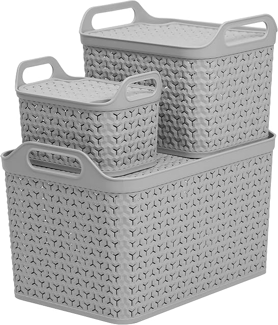 STRATA Urban Store Basket Set of 3 Cool Grey