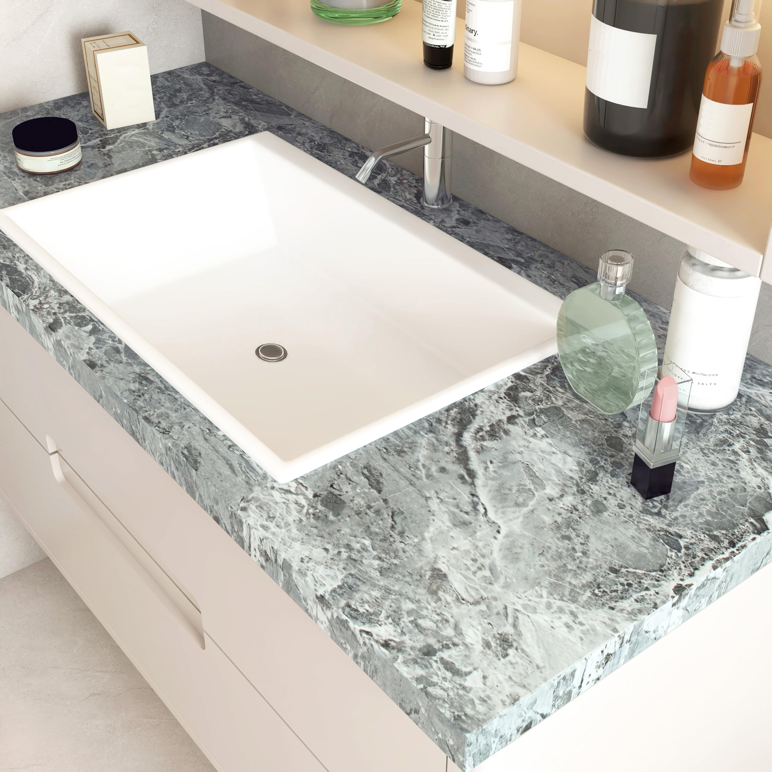 Tapeta marmurowa, Samoprzylepna marmurowa rolka winylowa wielokolorowa, wiele rozmiarów(Grey-marble,70Wx300L-cm)