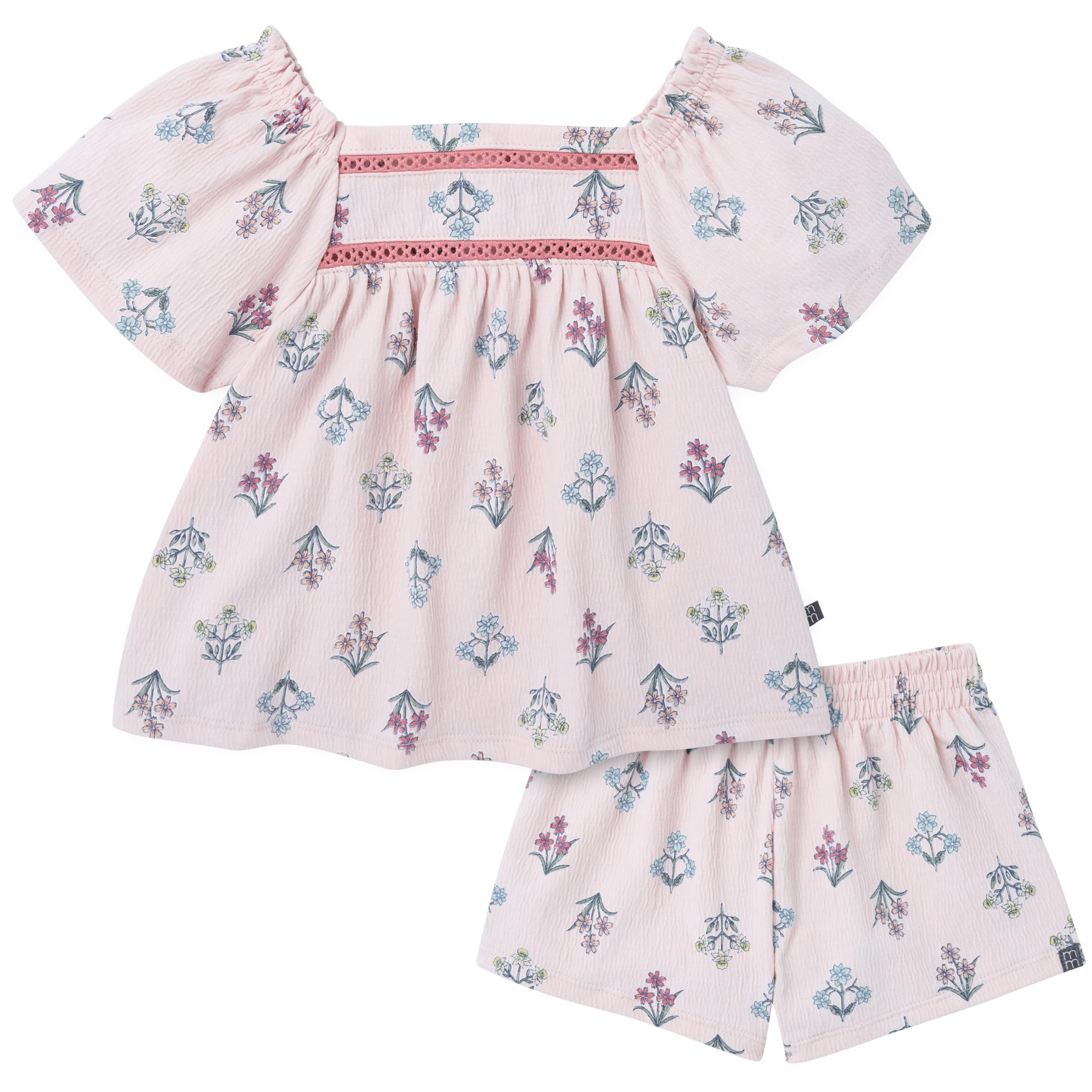 Modern Moments by Gerber Baby Girls' 2-piece Gauze Top &amp; Short Set