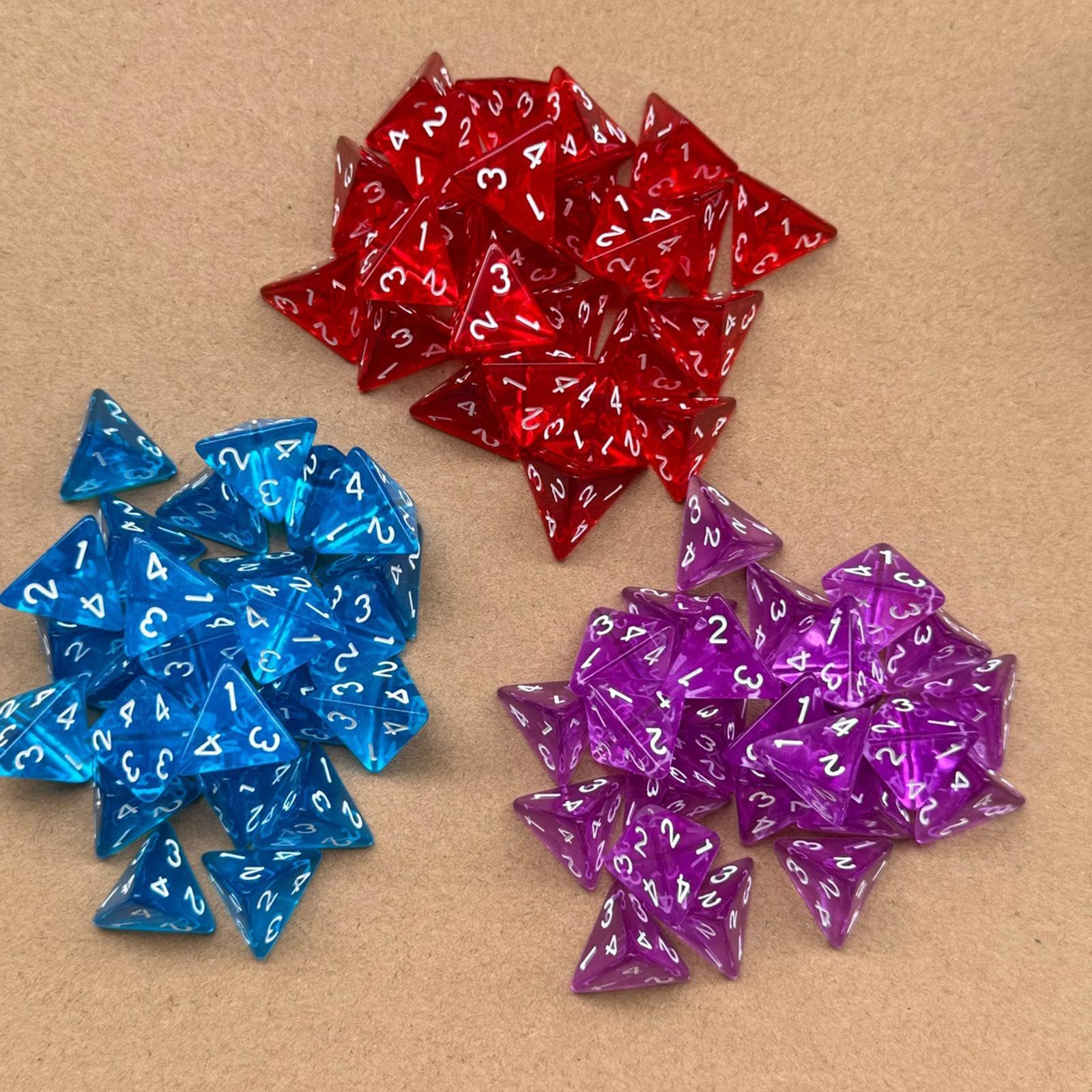 25 Stück 4-seitige Würfel Set – Violette Acryl-Würfel (D4, 20 Mm) Mit Eisengehäuse Für Rollenspiele