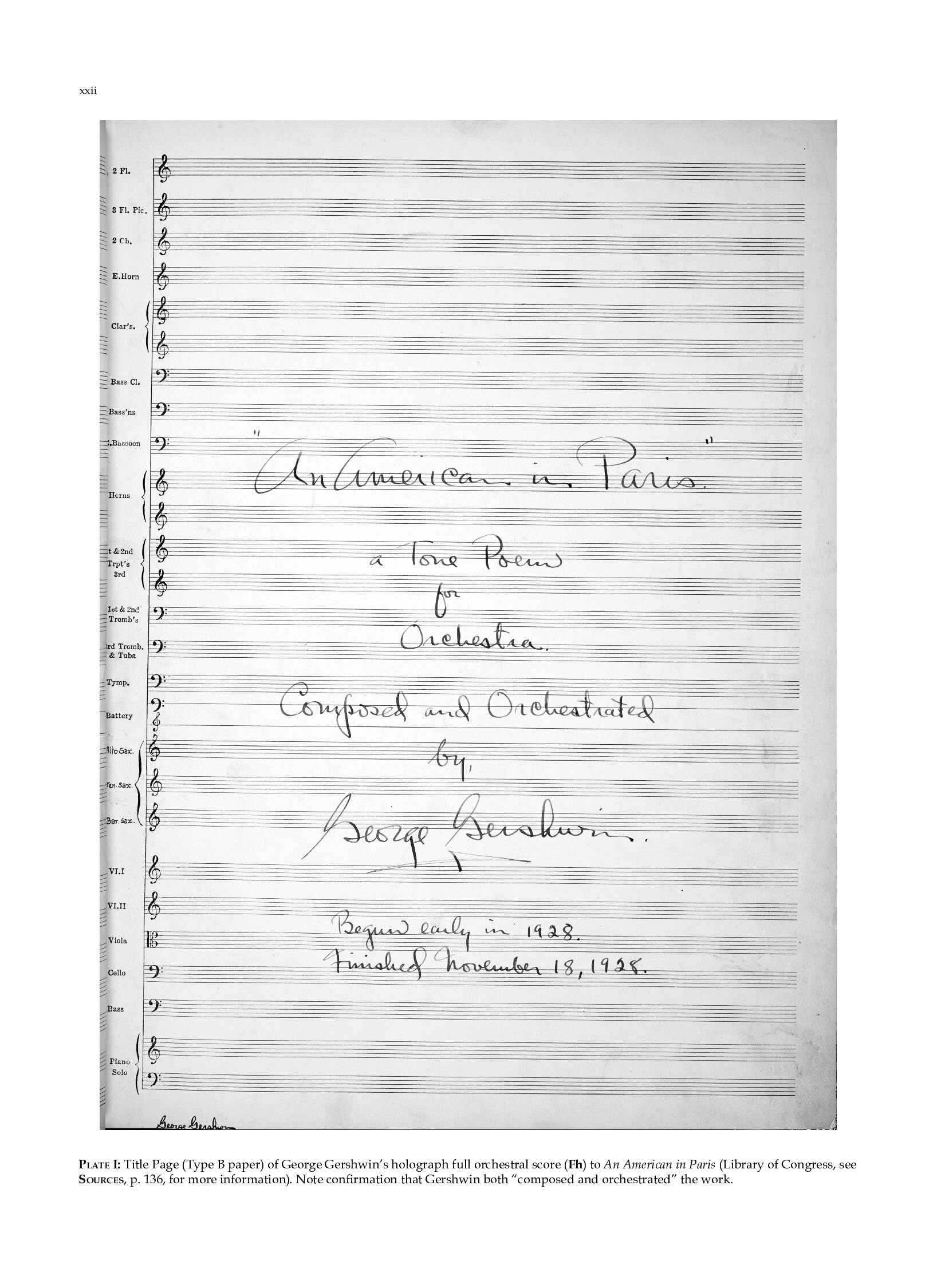 An American in Paris: Tone poem for orchestra. orchestra. Partition et notes critiques.: Vol. I/1B