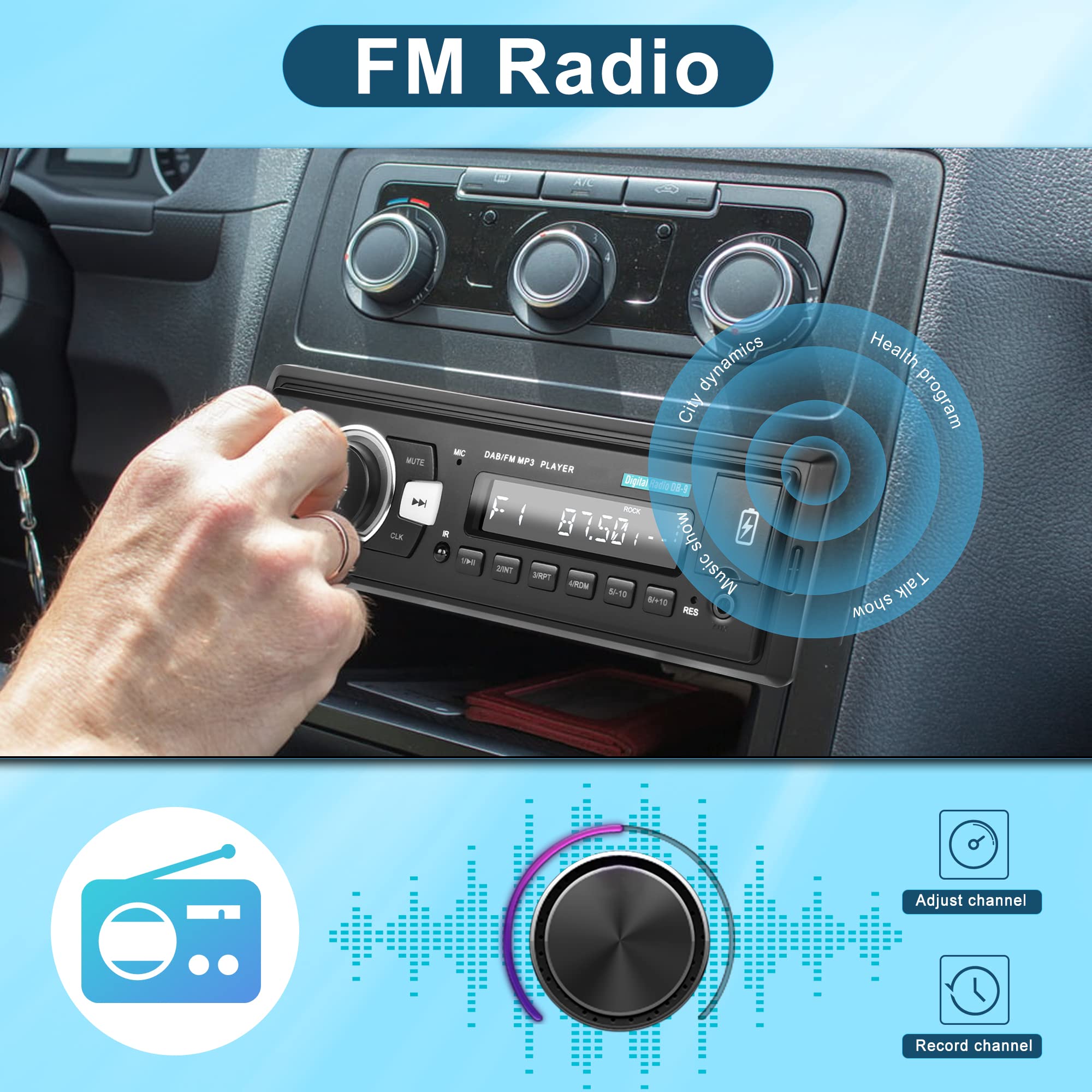 Hikity Autoradio Bluetooth 1 Din avec 7 Pouces Écran Tactil Motorisé Hikity Autoradio Bluetooth 1 Din avec 7 Pouces Écran Tactil Motorisé