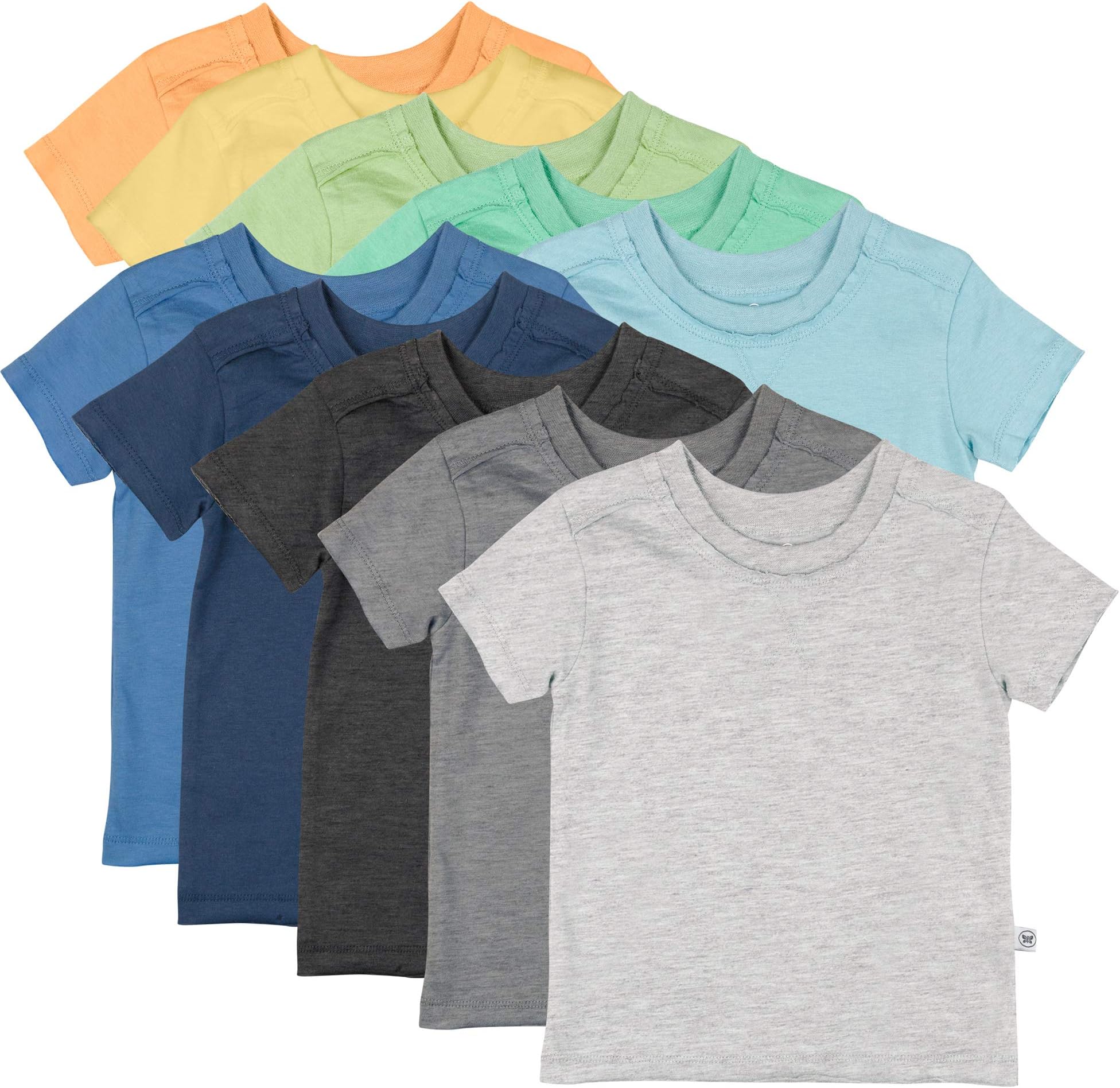 Baby Toddler & Kids' 100% Organic Cotton Short Sleeve T-Shirts (10-Pack)